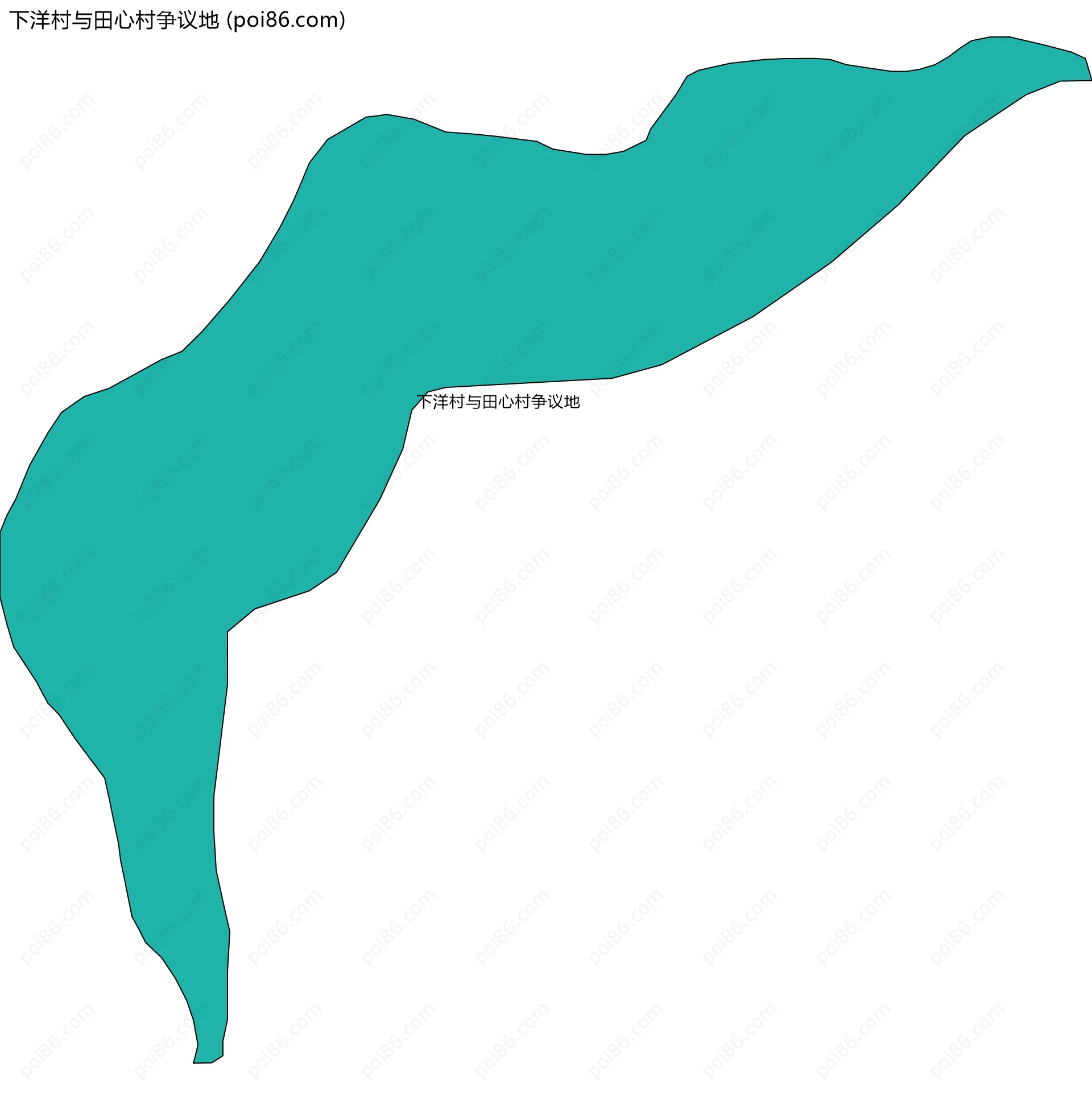下洋村与田心村争议地边界地图