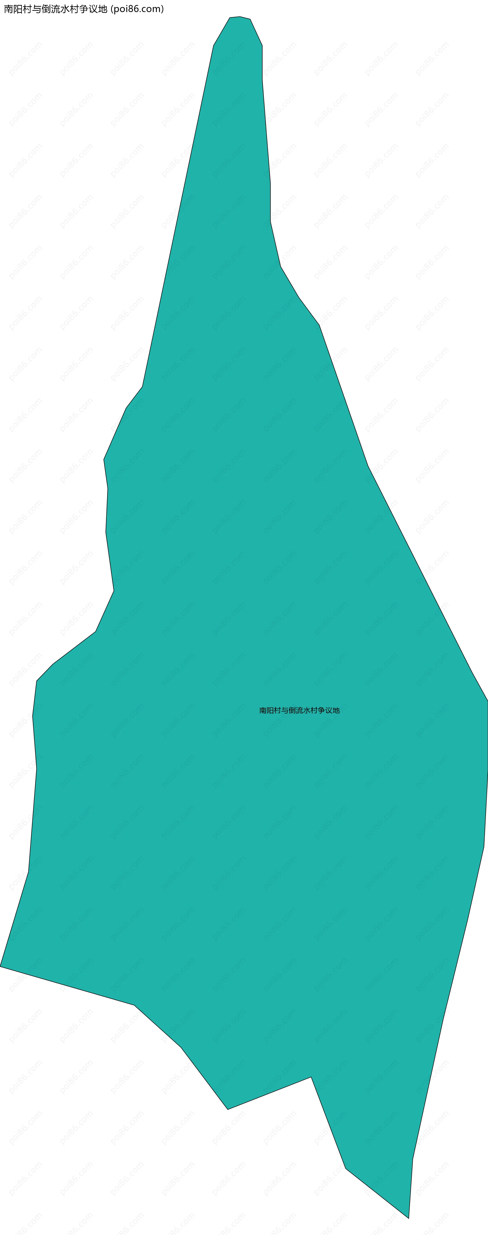 南阳村与倒流水村争议地边界地图