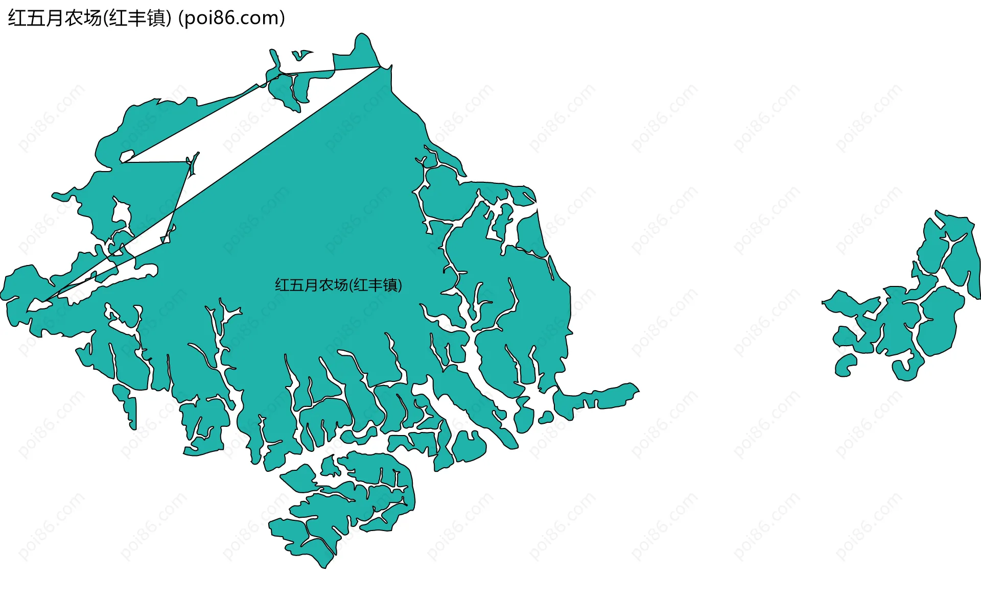 红五月农场(红丰镇)边界地图