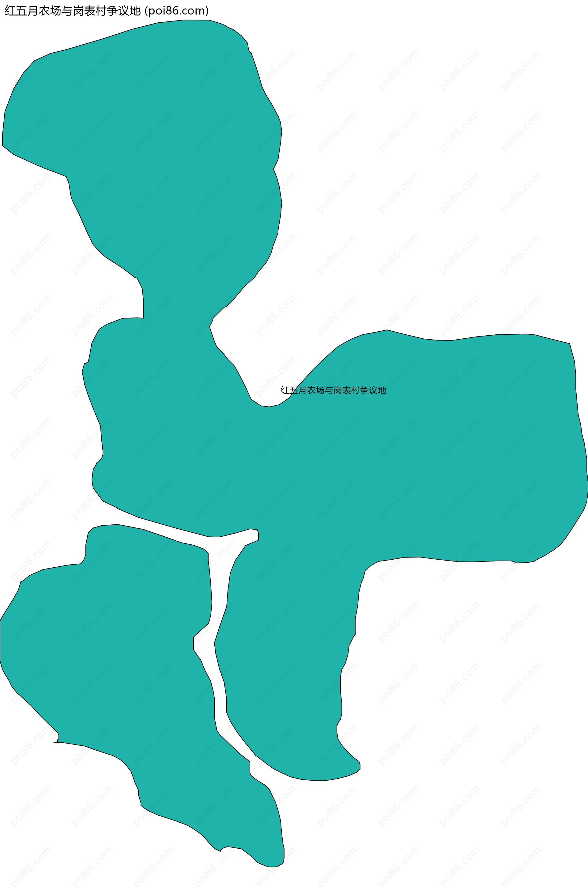 红五月农场与岗表村争议地边界地图