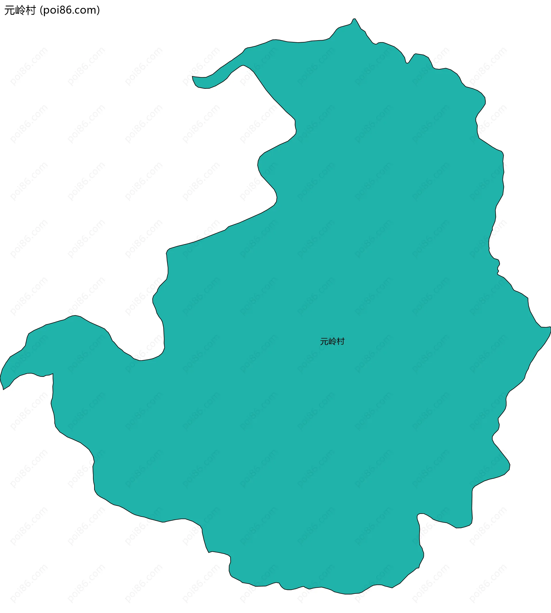 元岭村边界地图