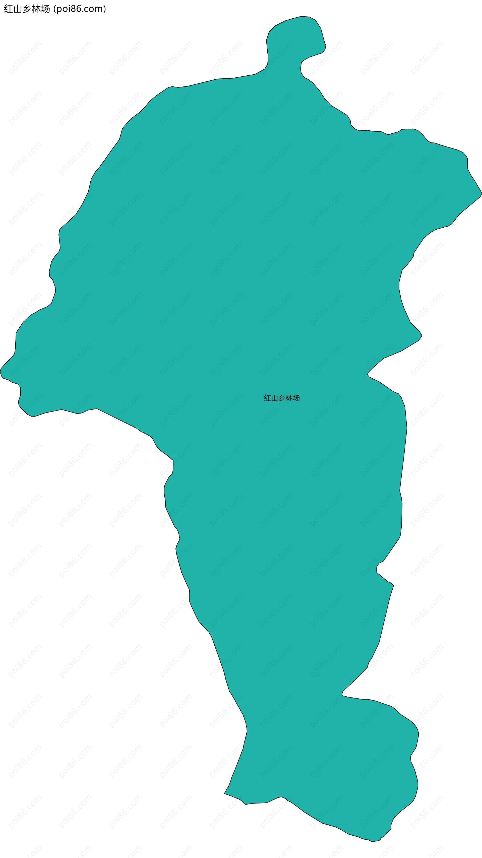 红山乡林场边界地图