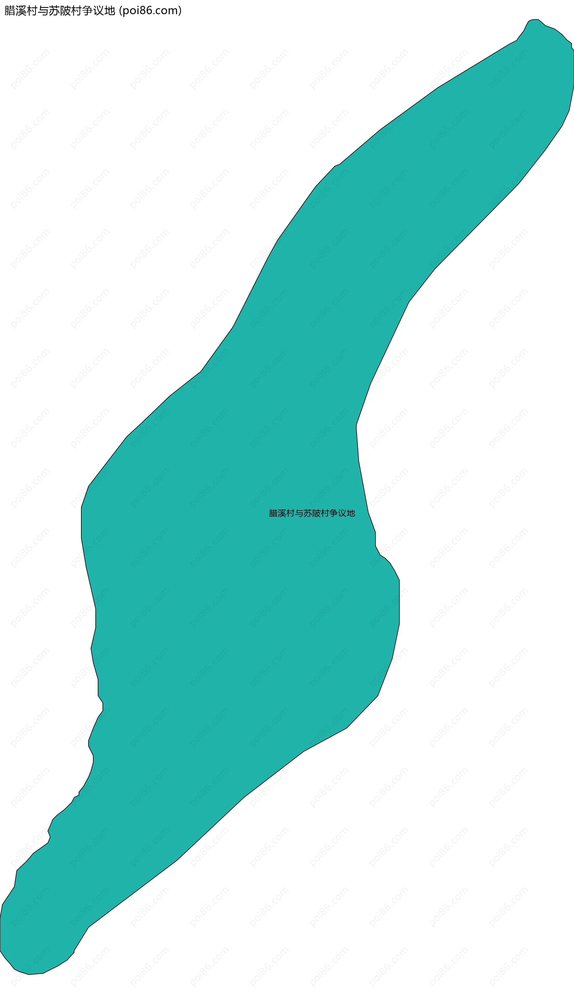 腊溪村与苏陂村争议地边界地图