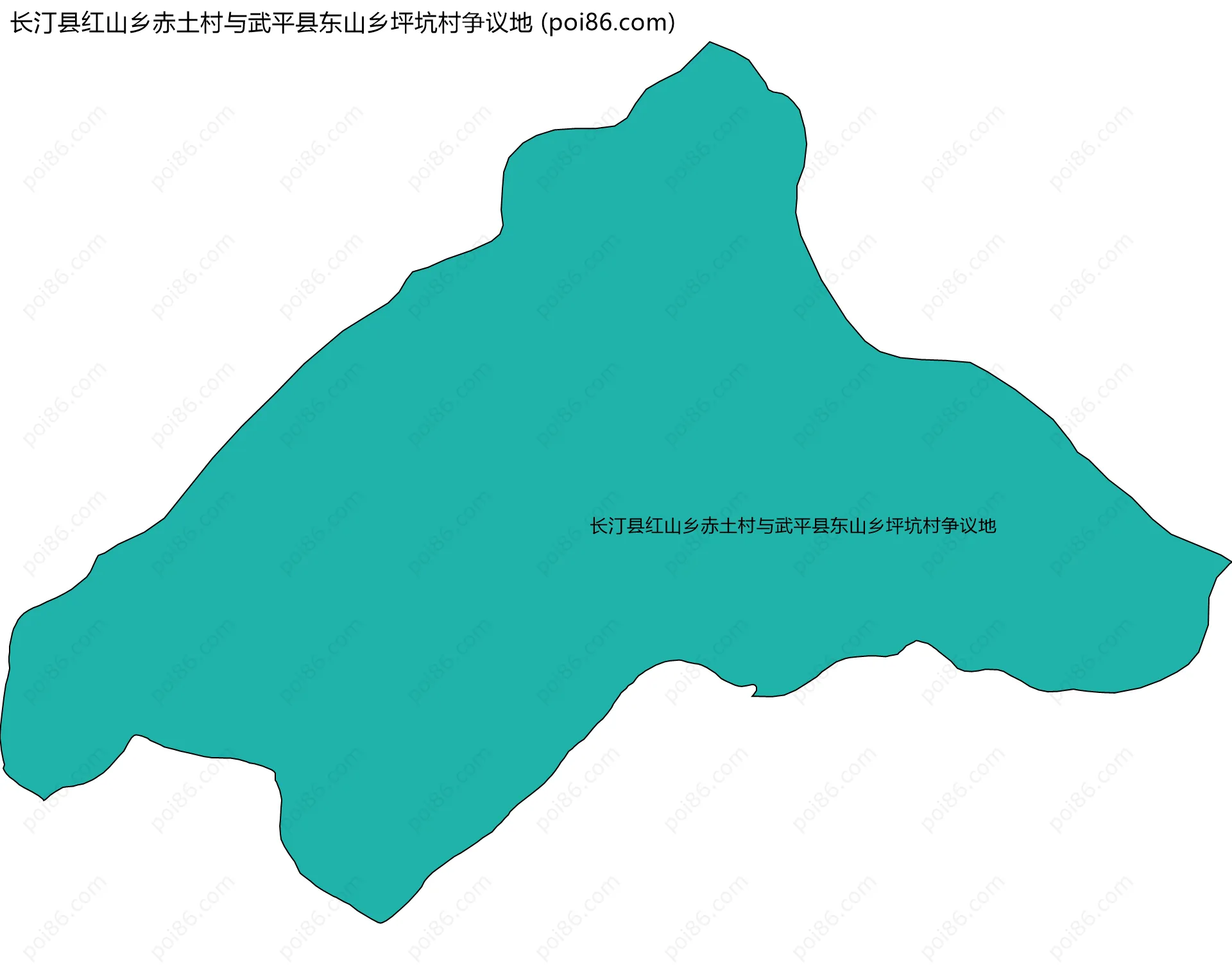 长汀县红山乡赤土村与武平县东山乡坪坑村争议地边界地图