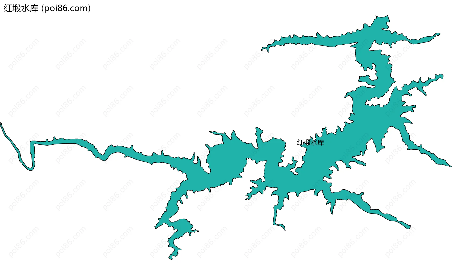红塅水库边界地图