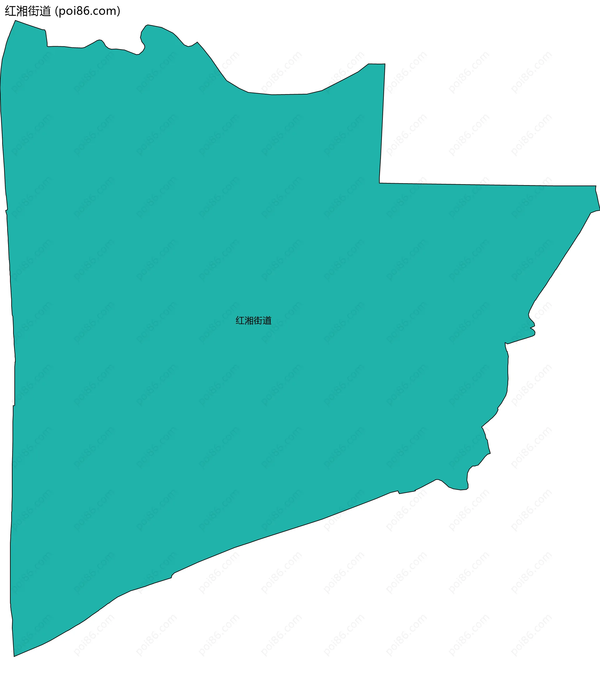 红湘街道边界地图