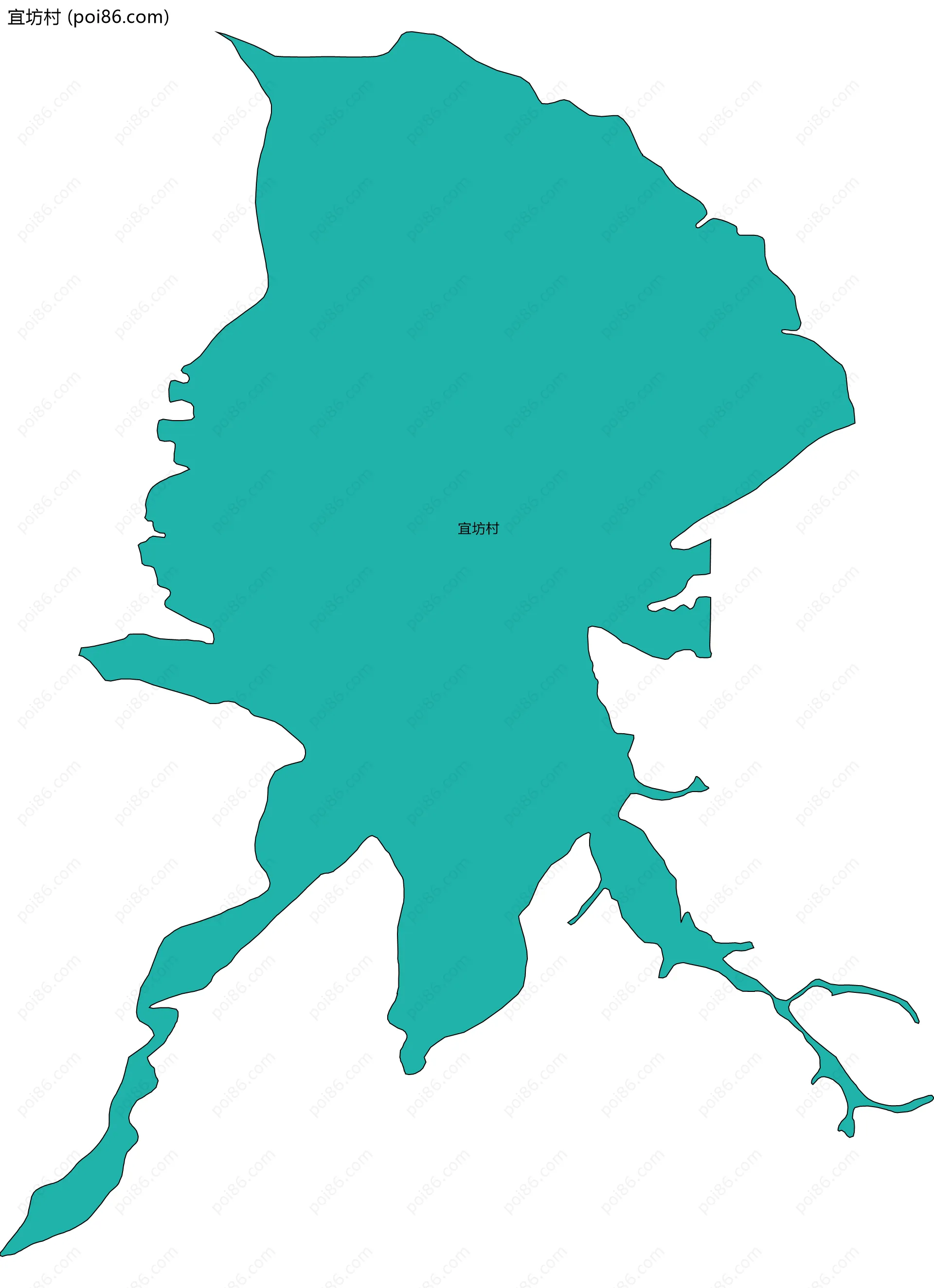 宜坊村边界地图