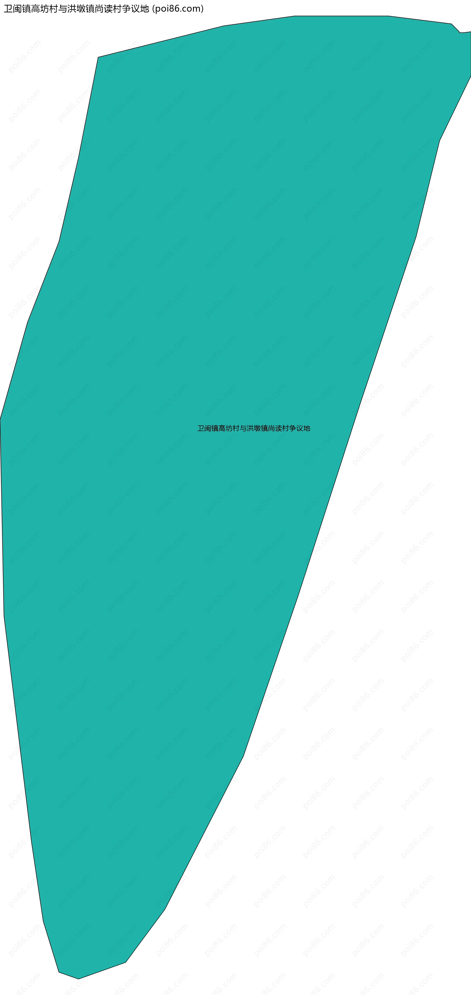 卫闽镇高坊村与洪墩镇尚读村争议地边界地图