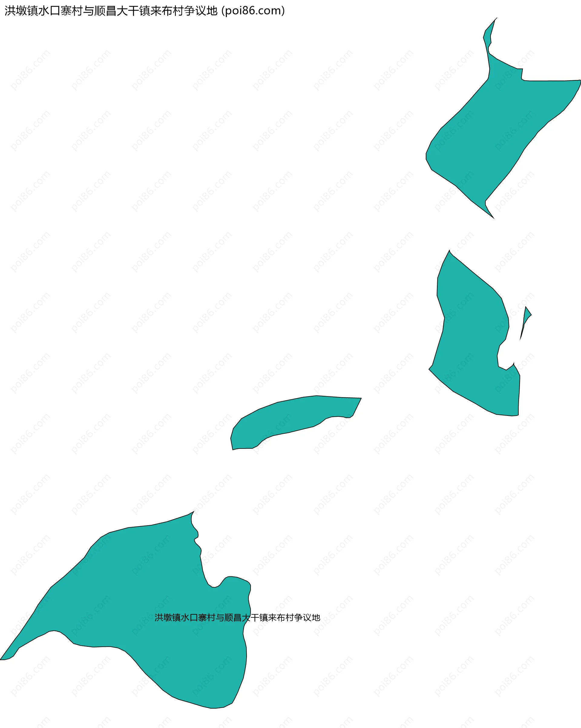 洪墩镇水口寨村与顺昌大干镇来布村争议地边界地图