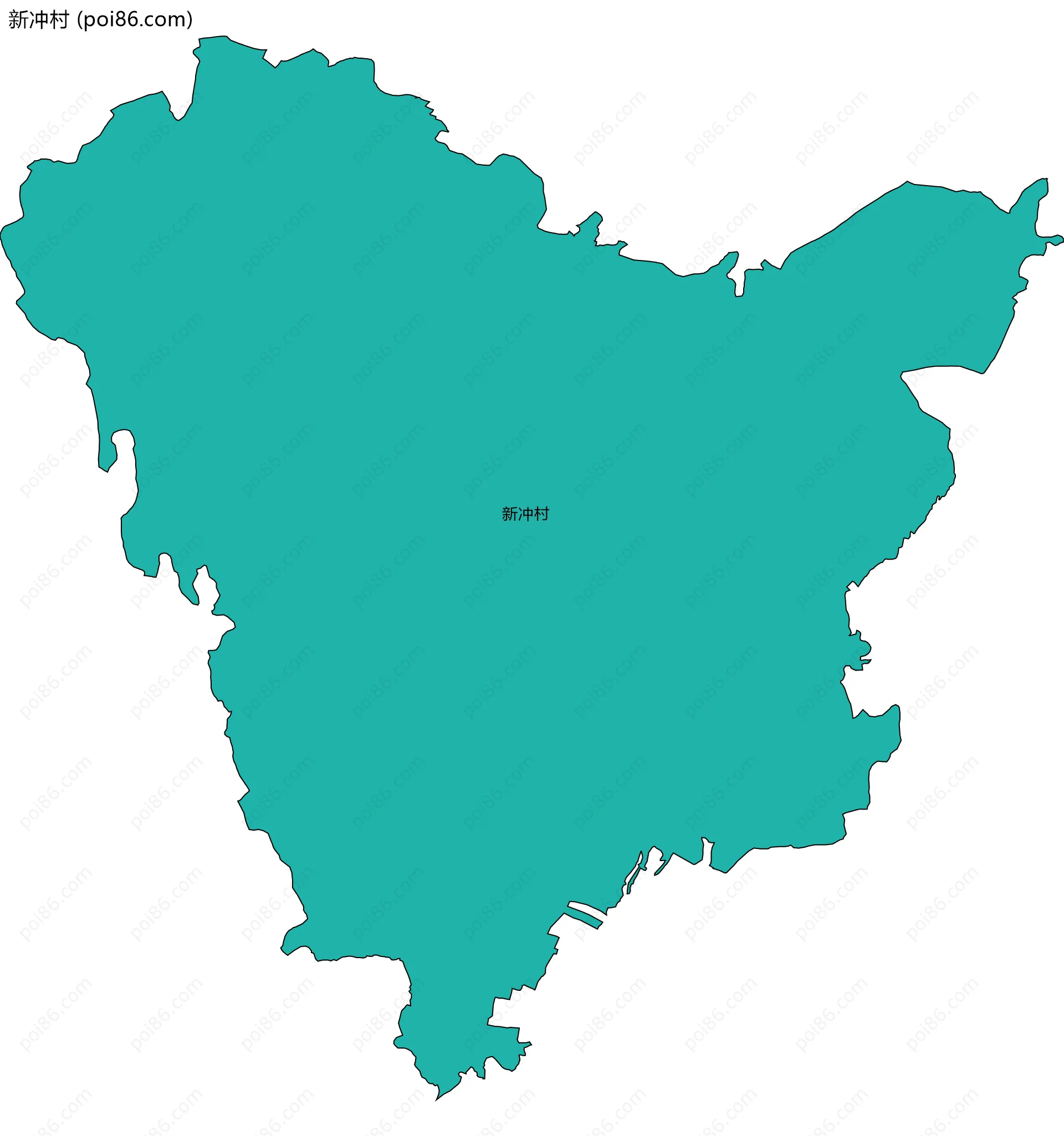 新冲村边界地图