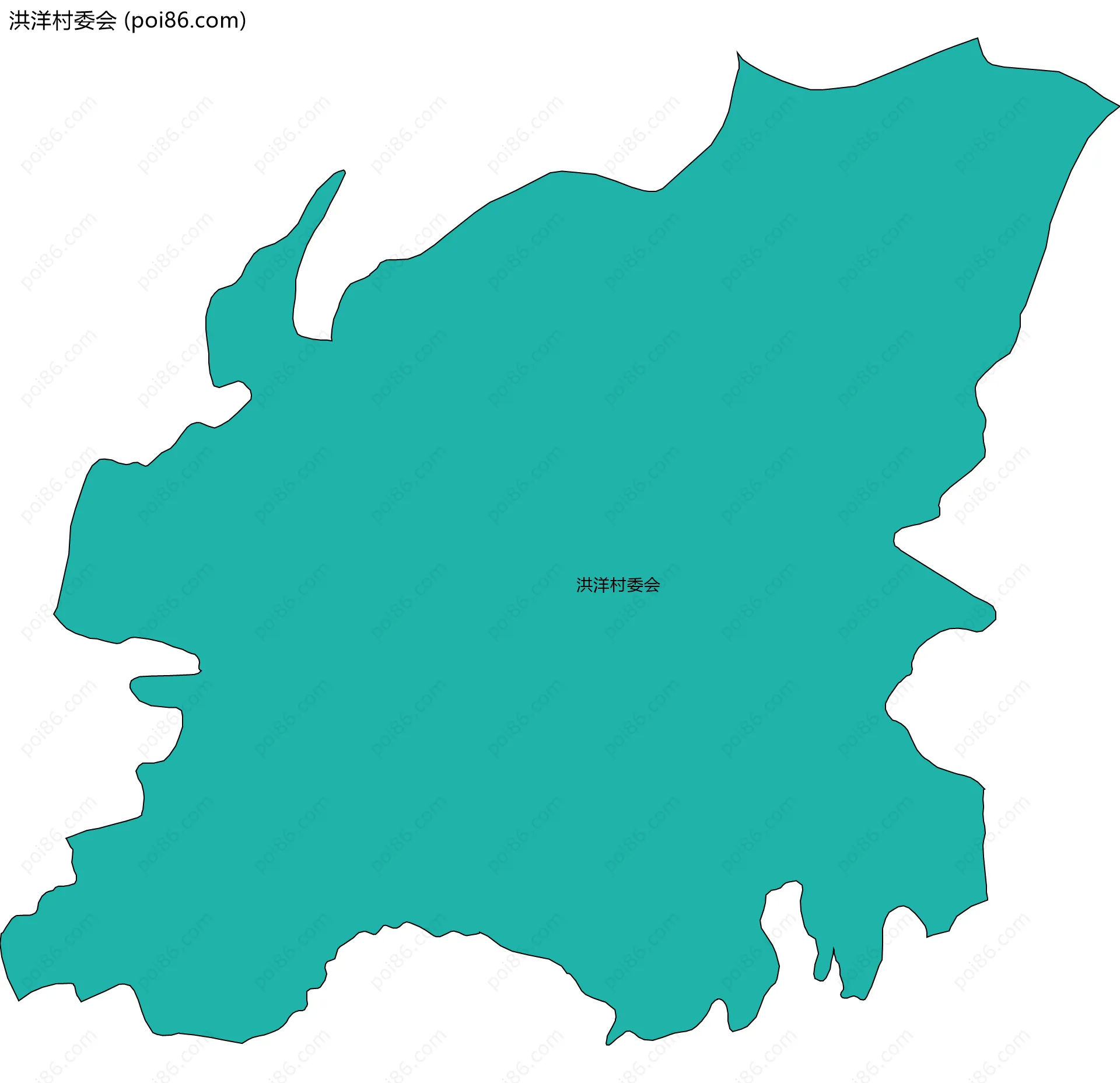 洪洋村委会边界地图