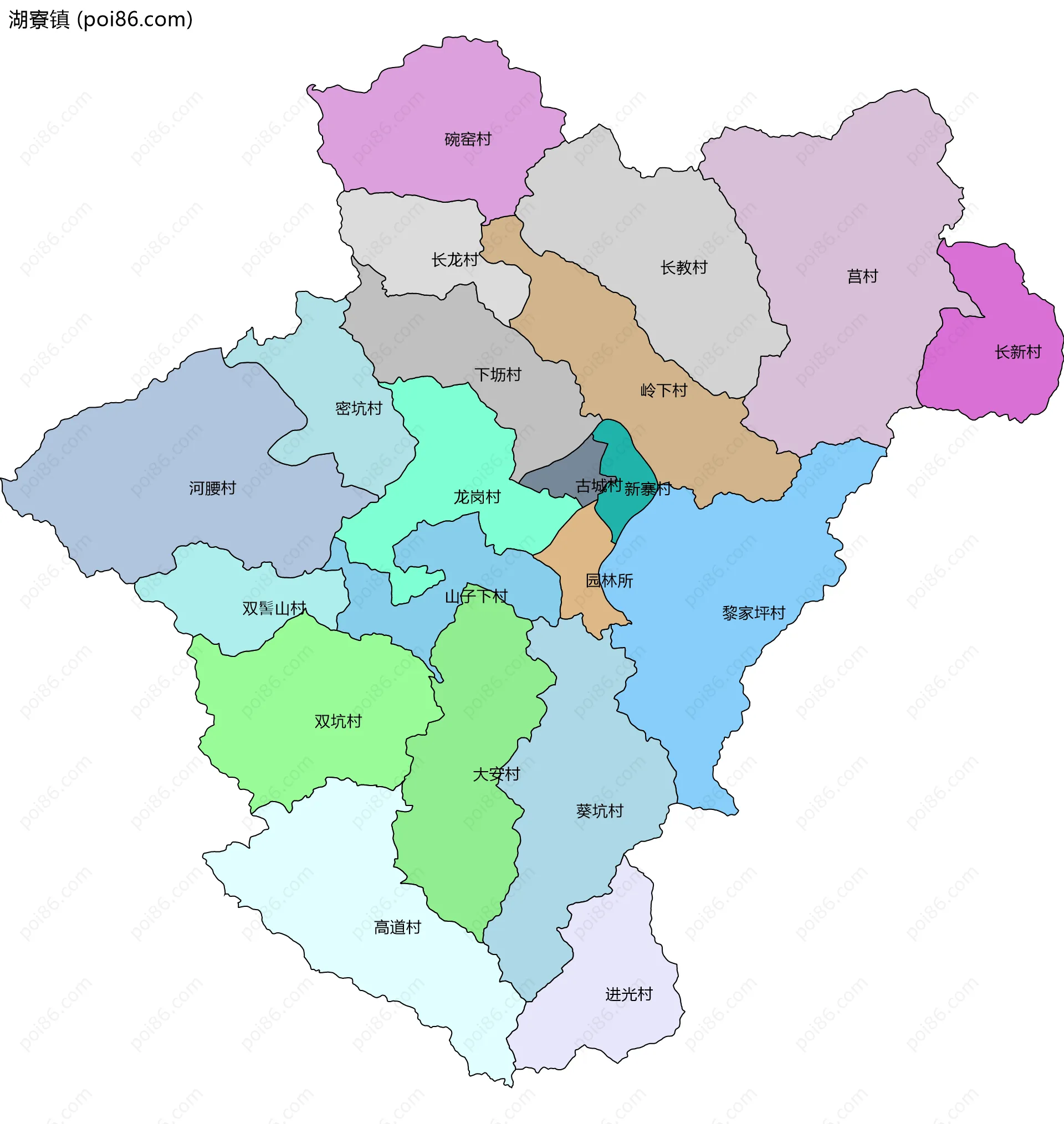 湖寮镇边界地图(五级行政区划)