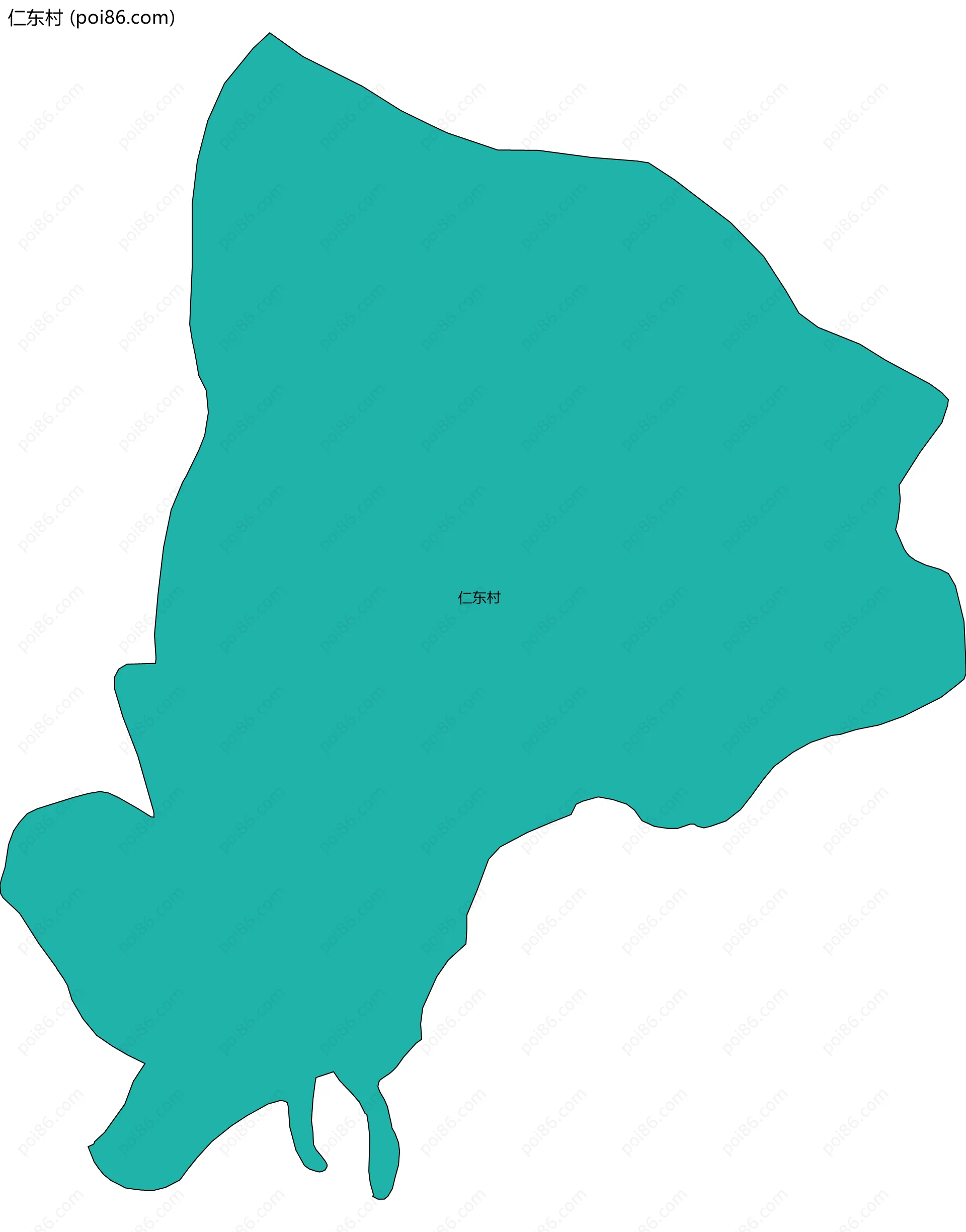 仁东村边界地图