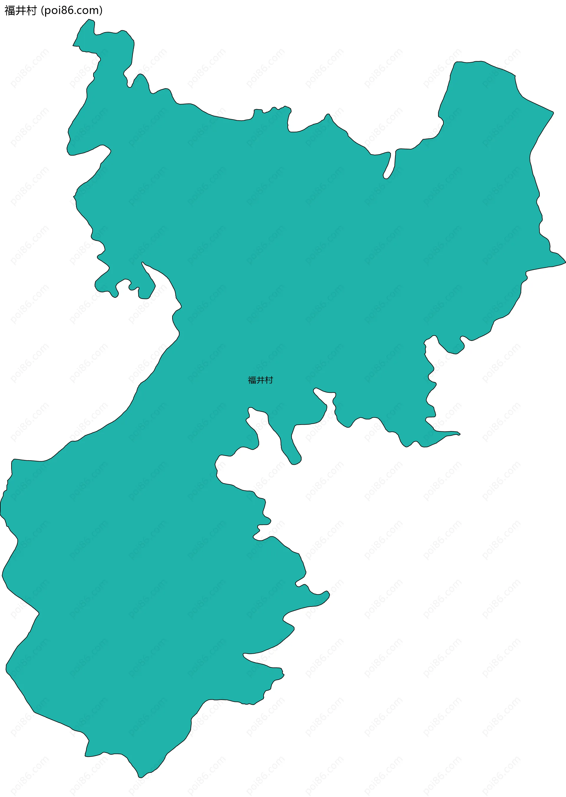 福井村边界地图