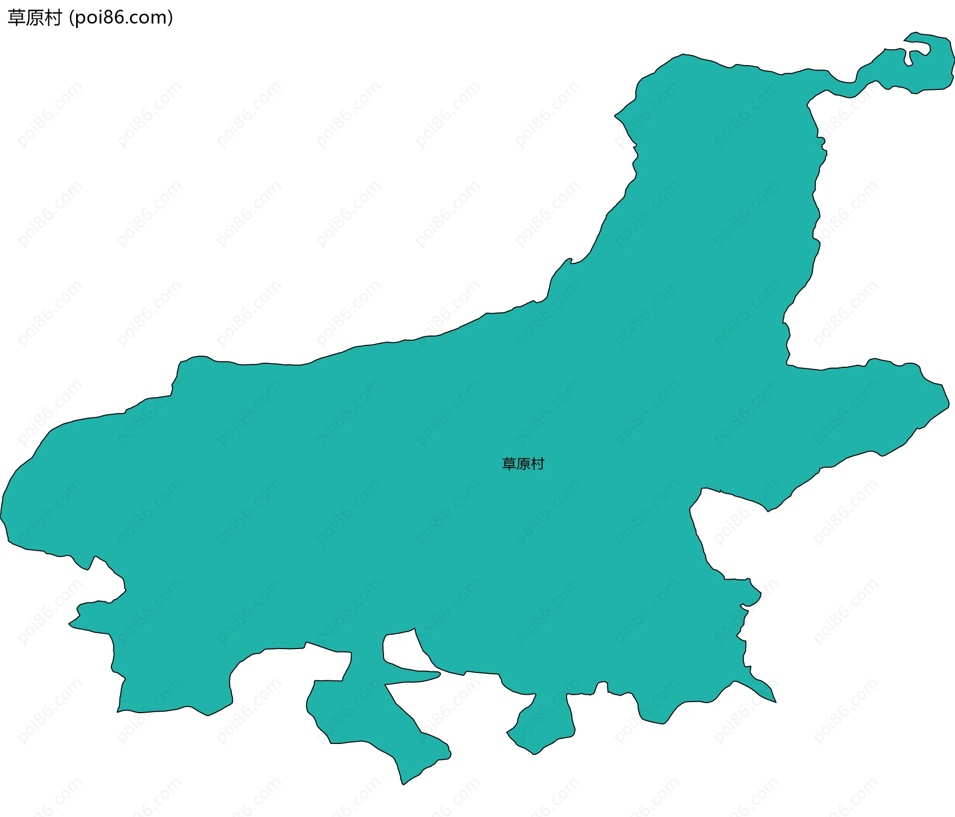 草原村边界地图