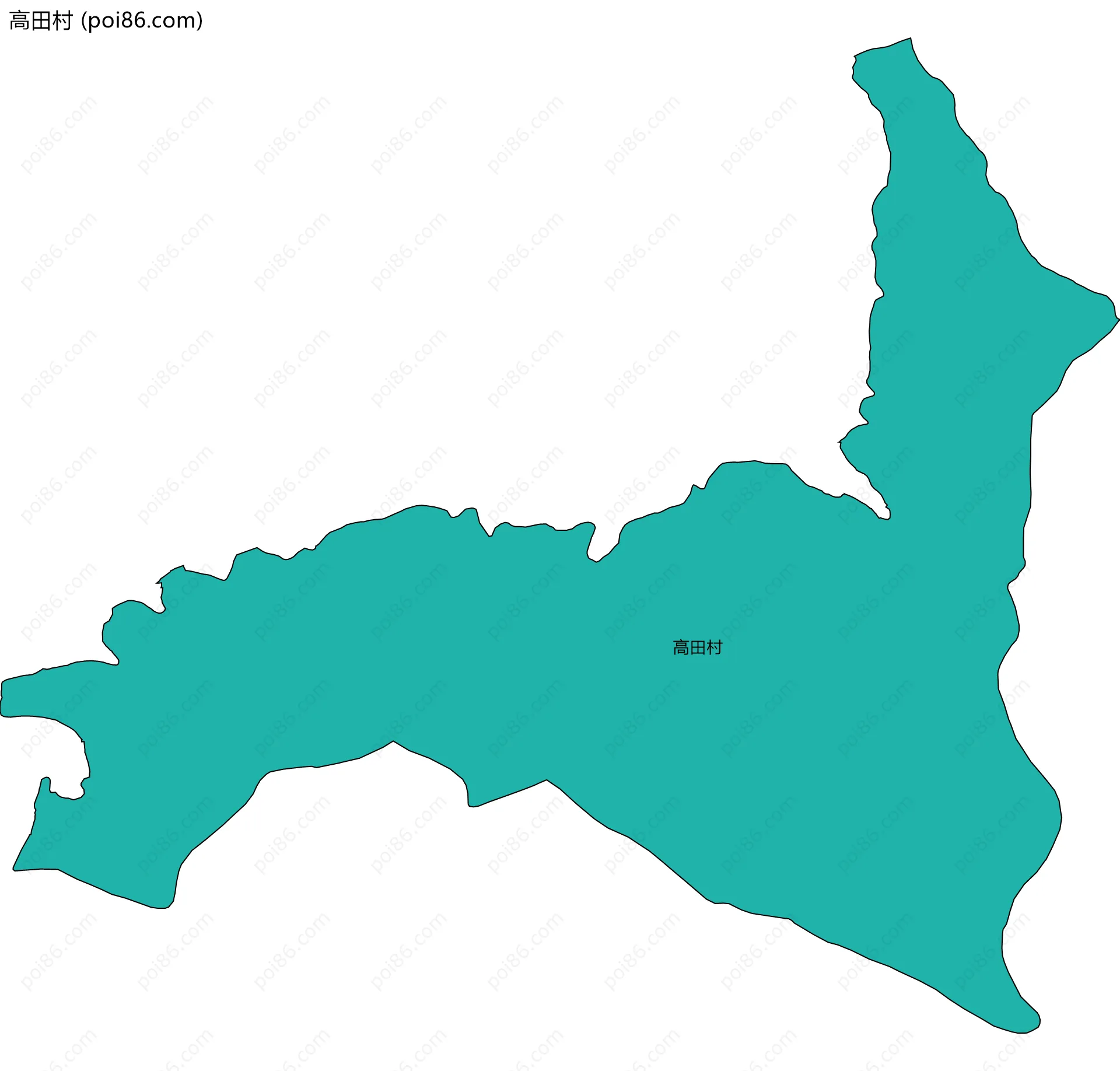 高田村边界地图