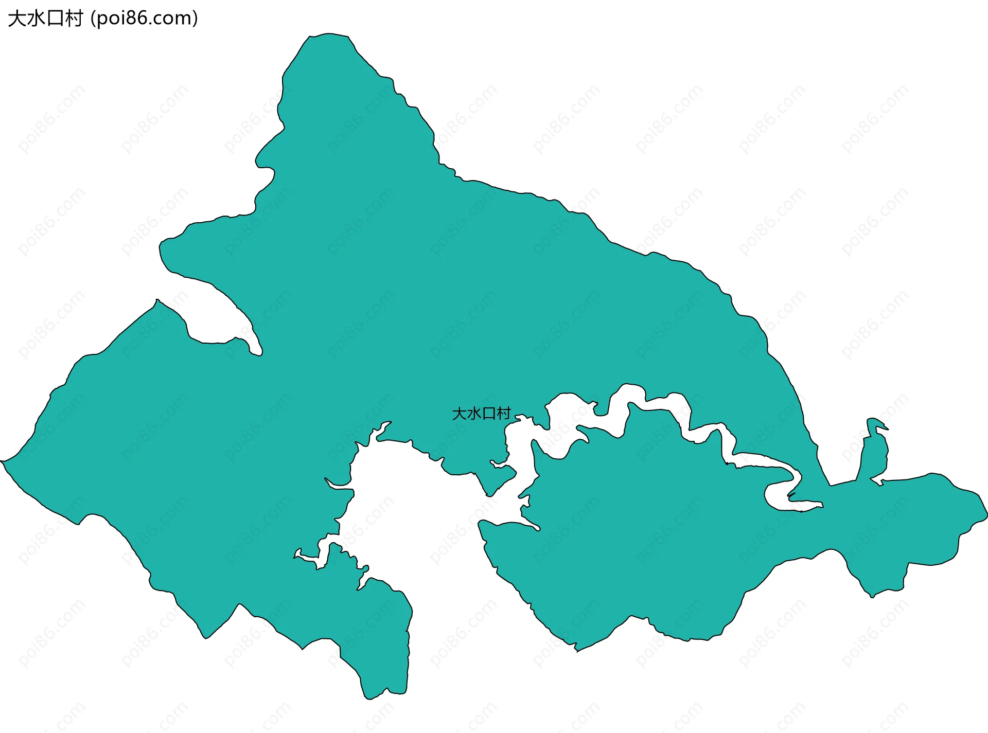 大水口村边界地图