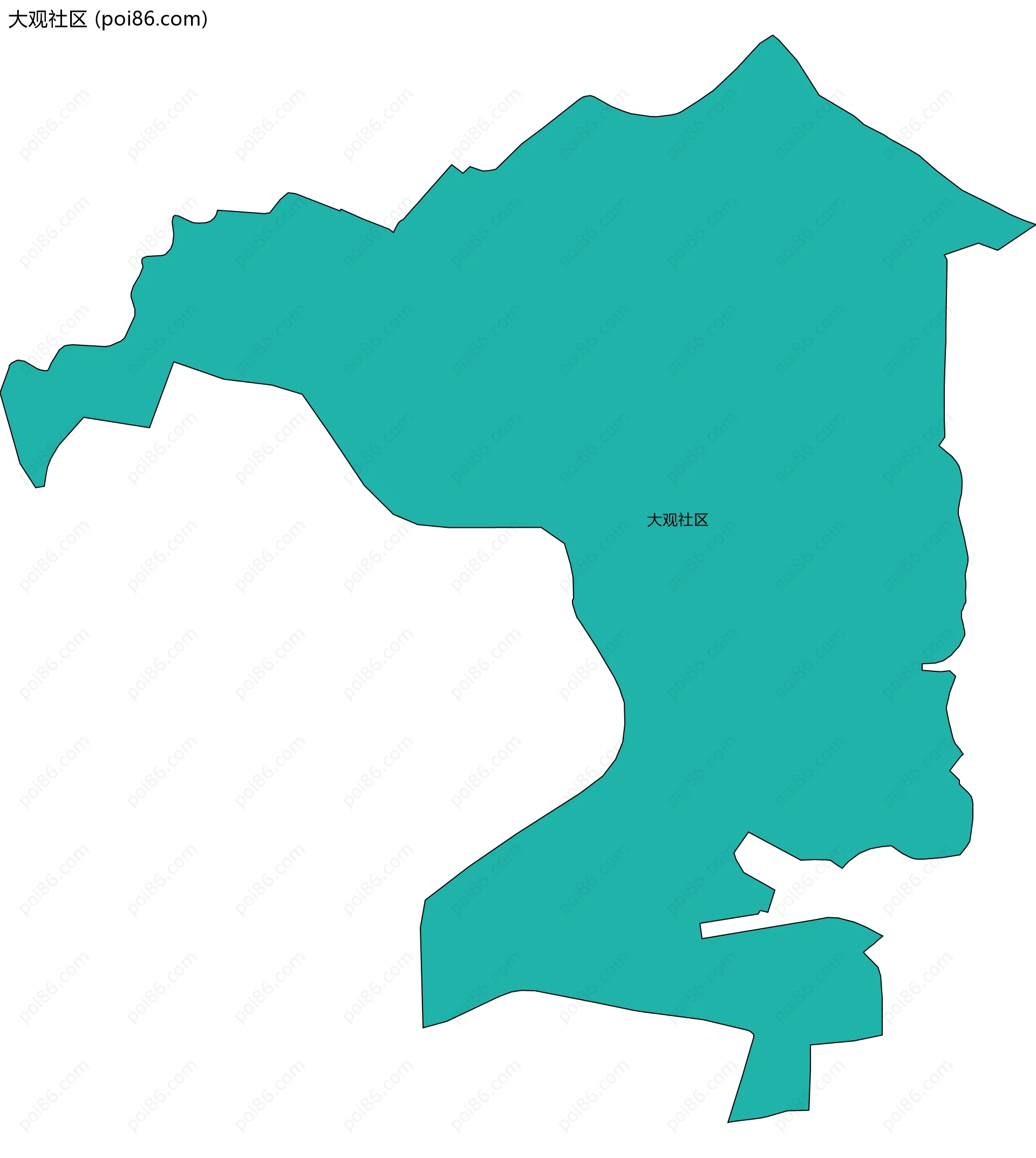 大观社区边界地图