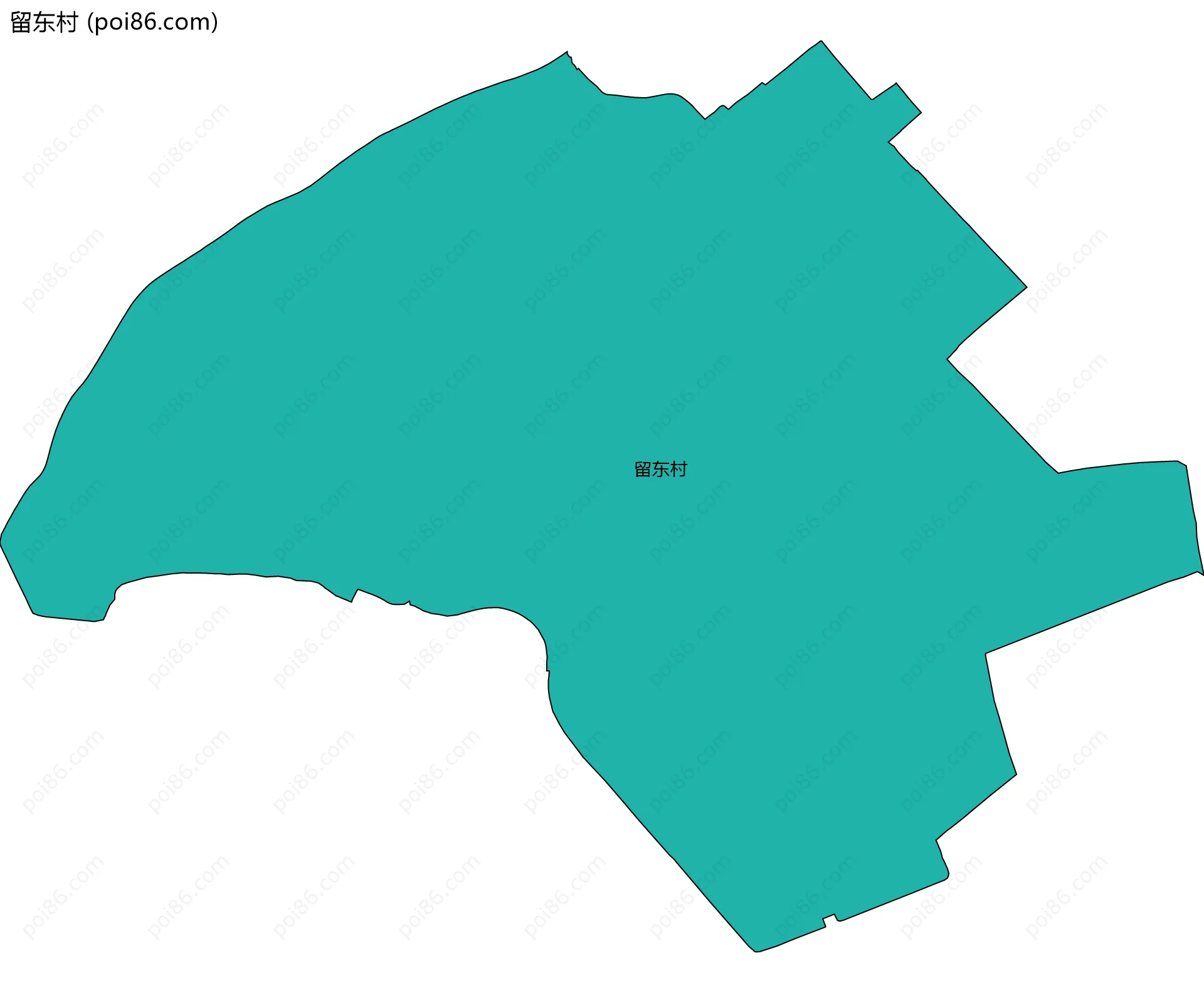 留东村边界地图