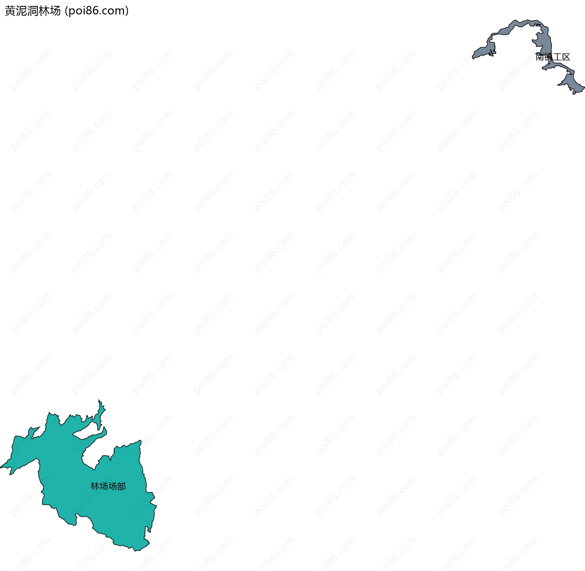 黄泥洞林场边界地图(五级行政区划)