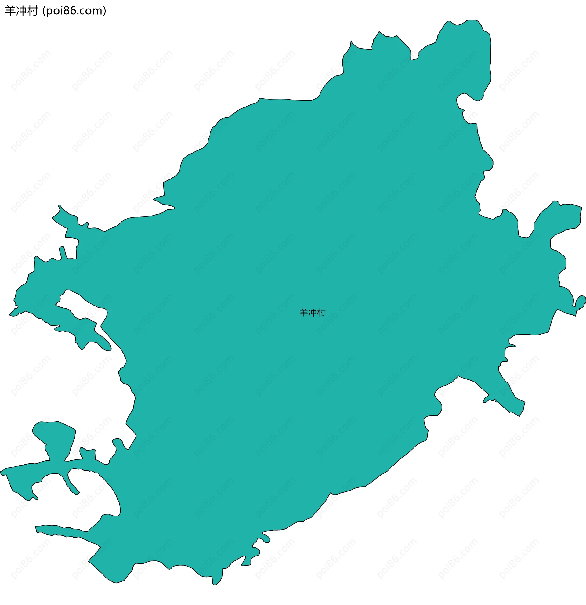 羊冲村边界地图