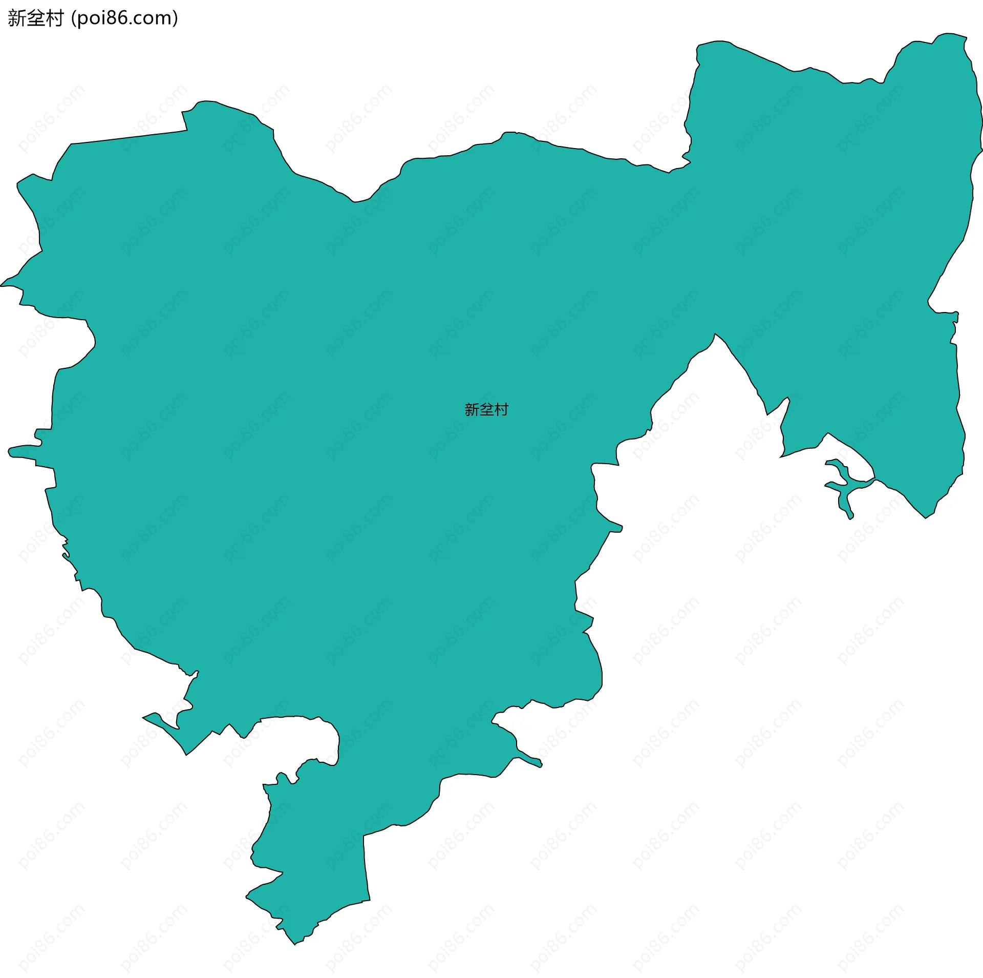 新坌村边界地图