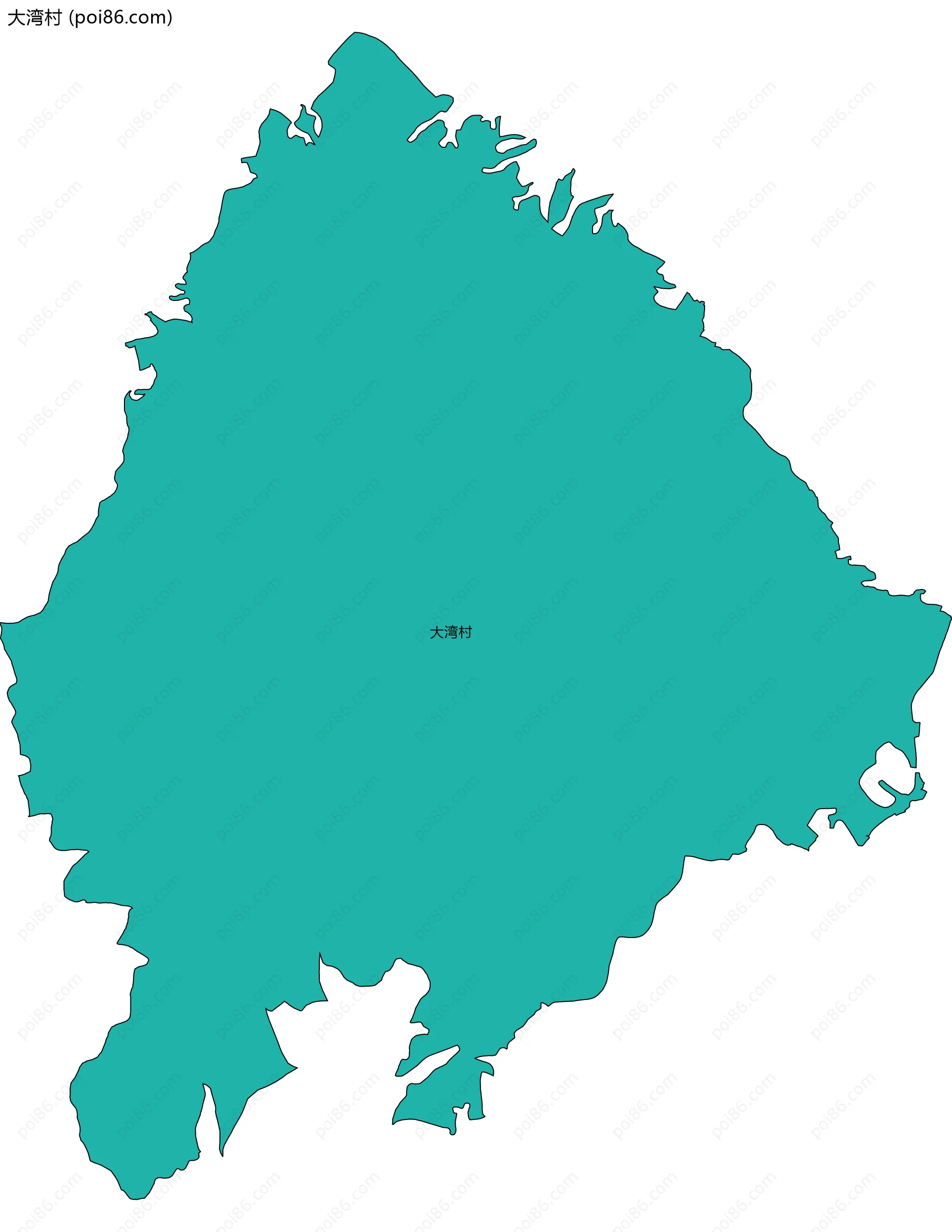 大湾村边界地图