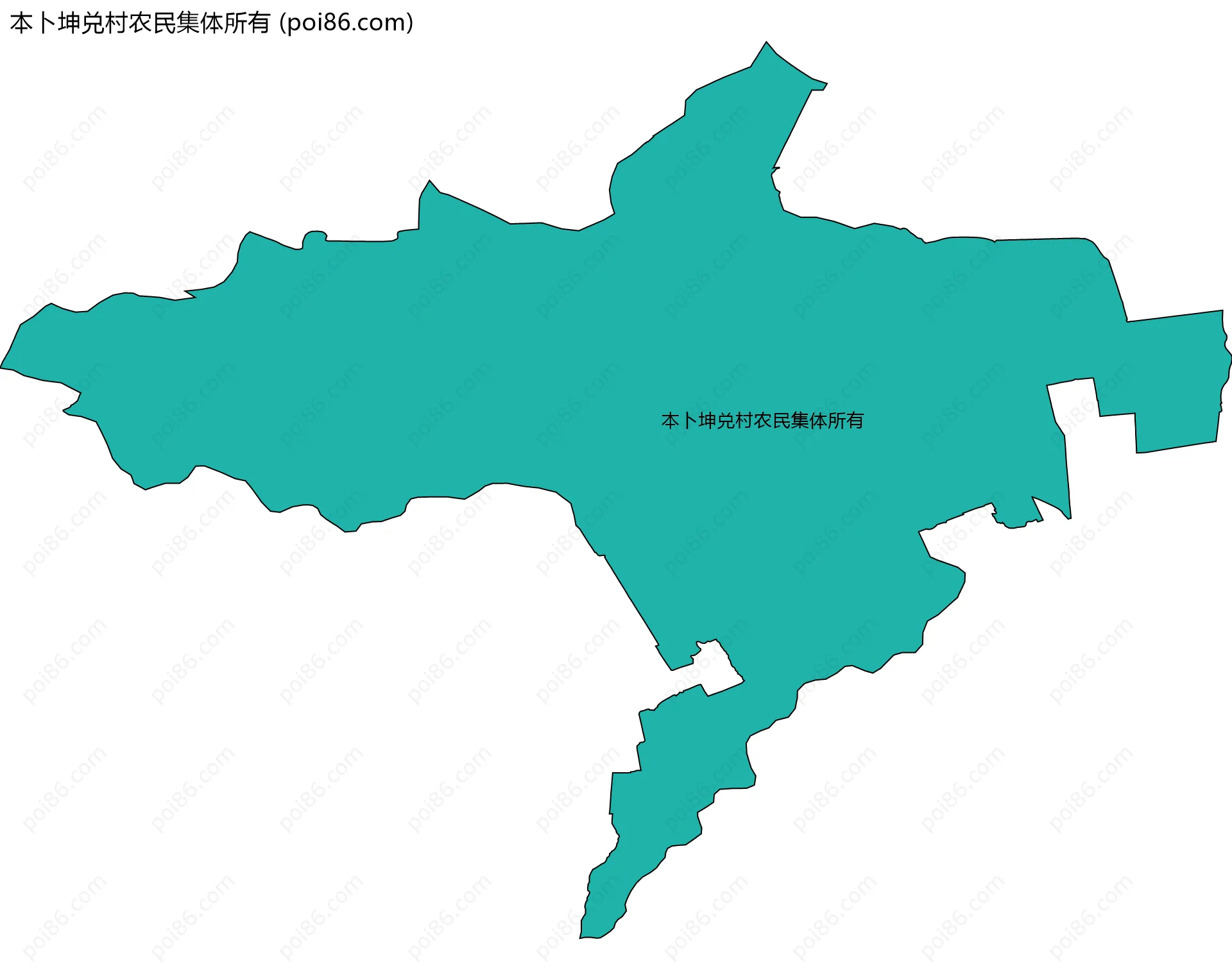 本卜坤兑村农民集体所有边界地图