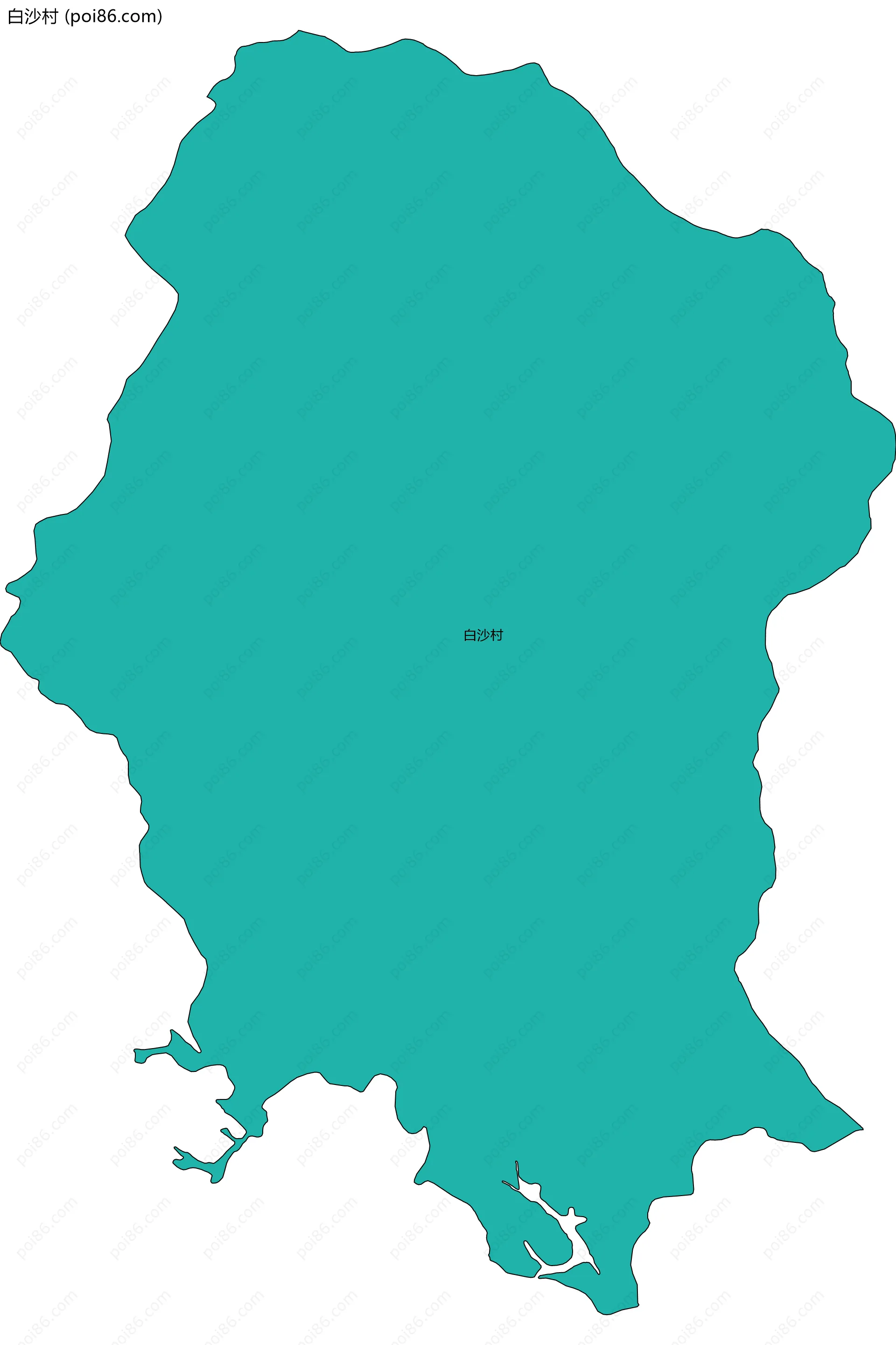 白沙村边界地图