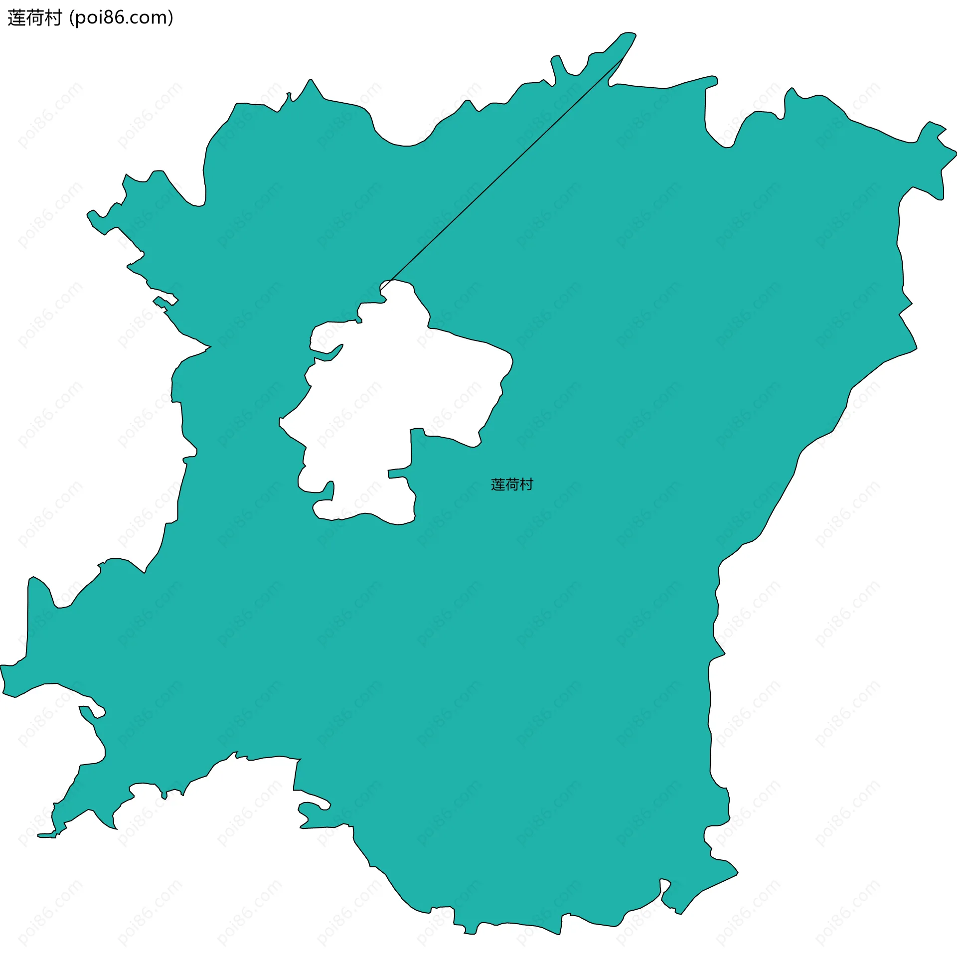 莲荷村边界地图