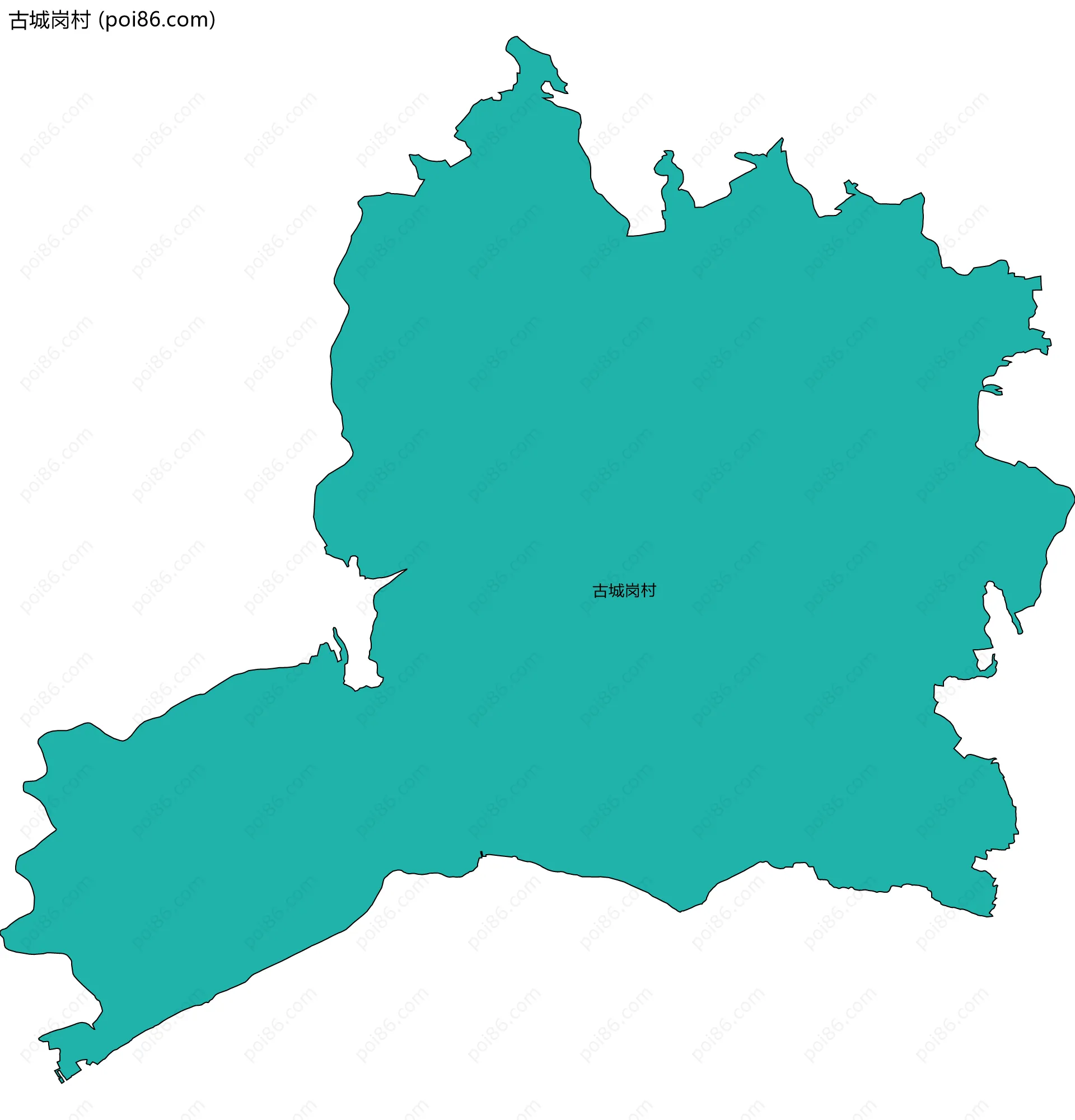 古城岗村边界地图