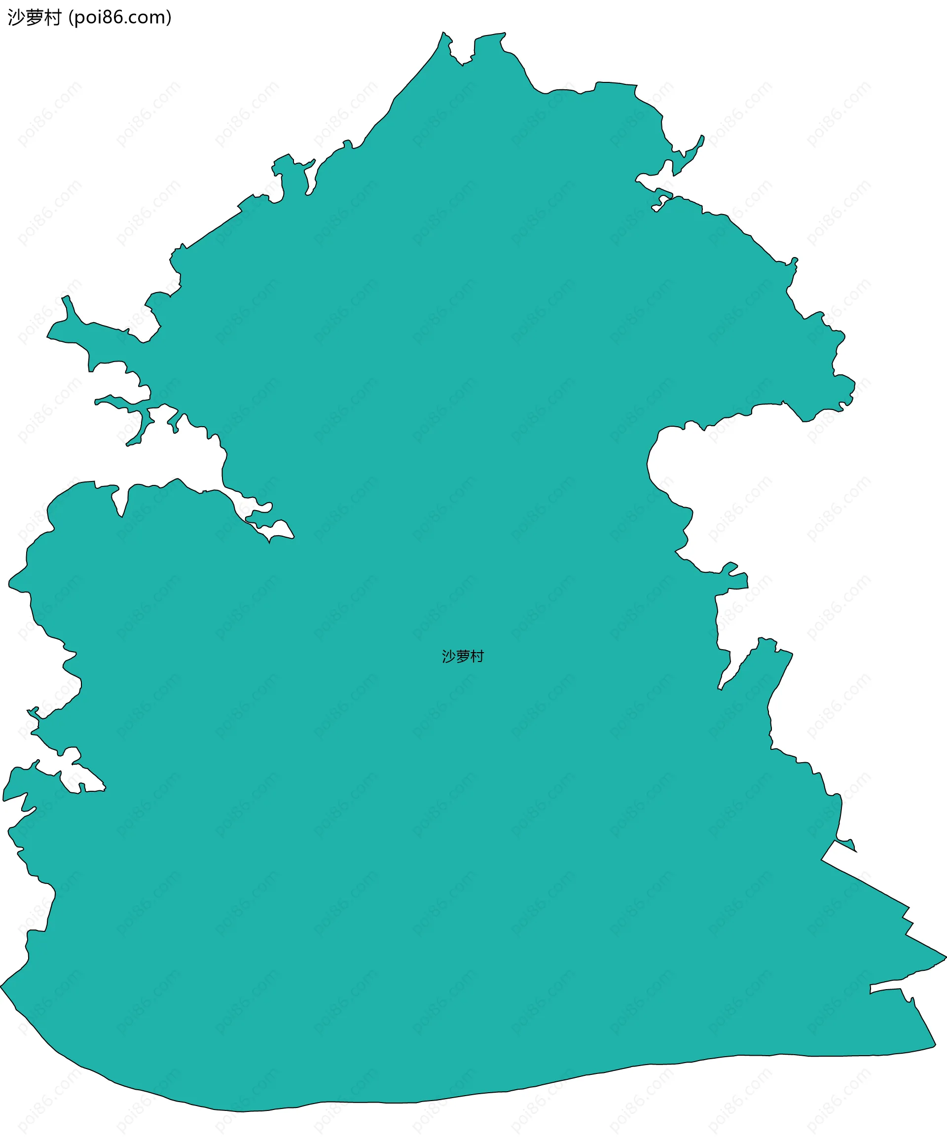 沙萝村边界地图