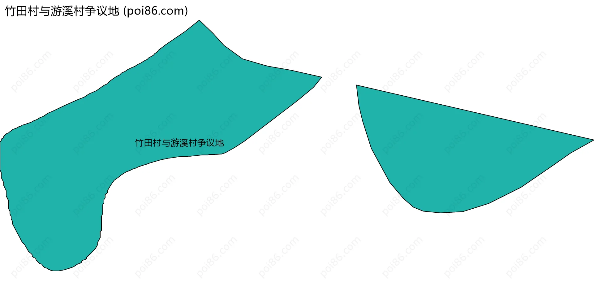 竹田村与游溪村争议地边界地图