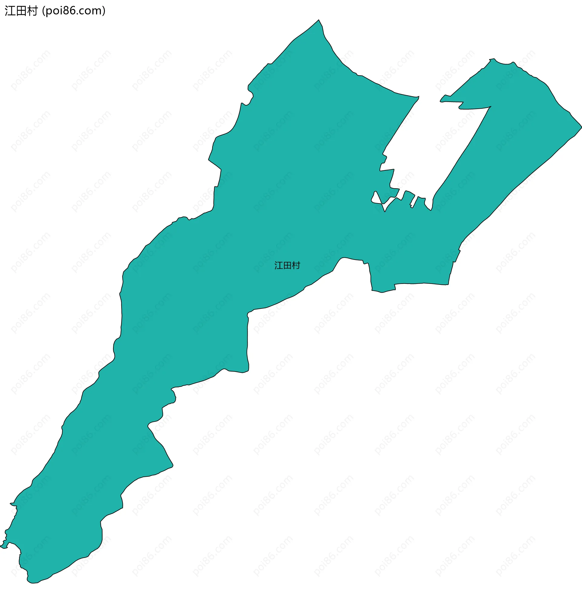 江田村边界地图
