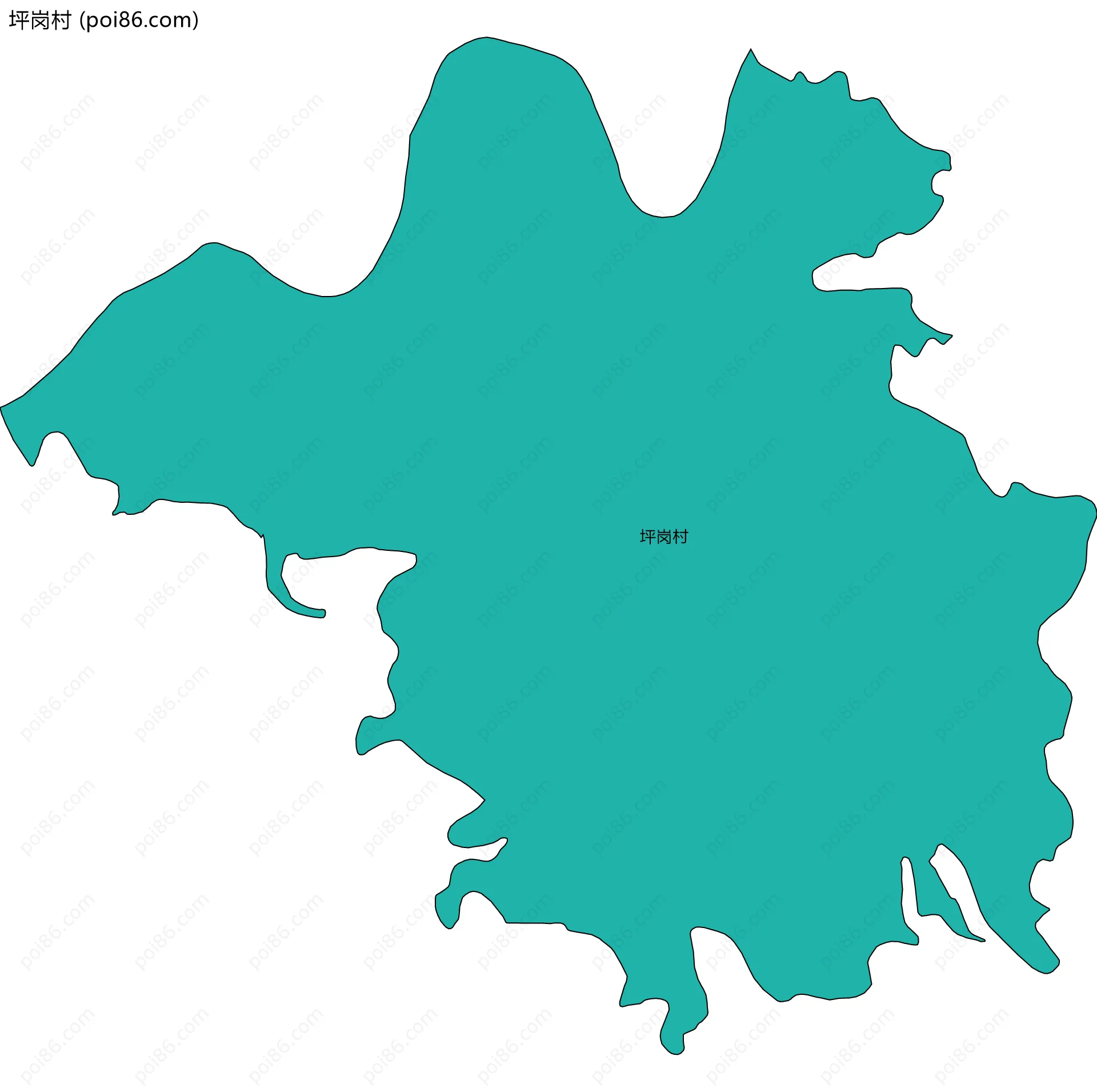 坪岗村边界地图