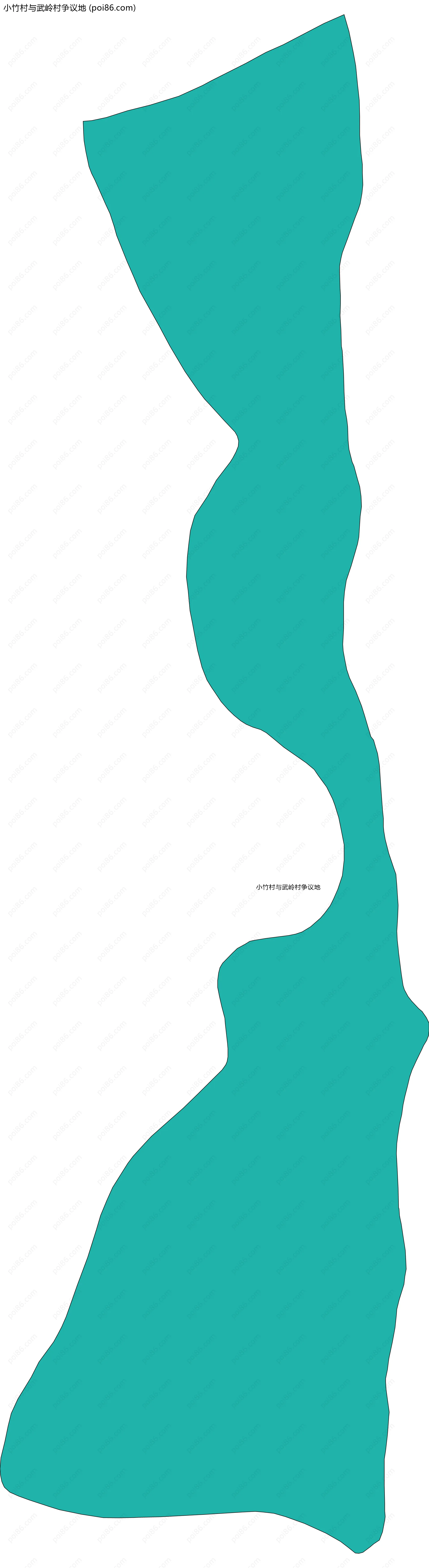 小竹村与武岭村争议地边界地图