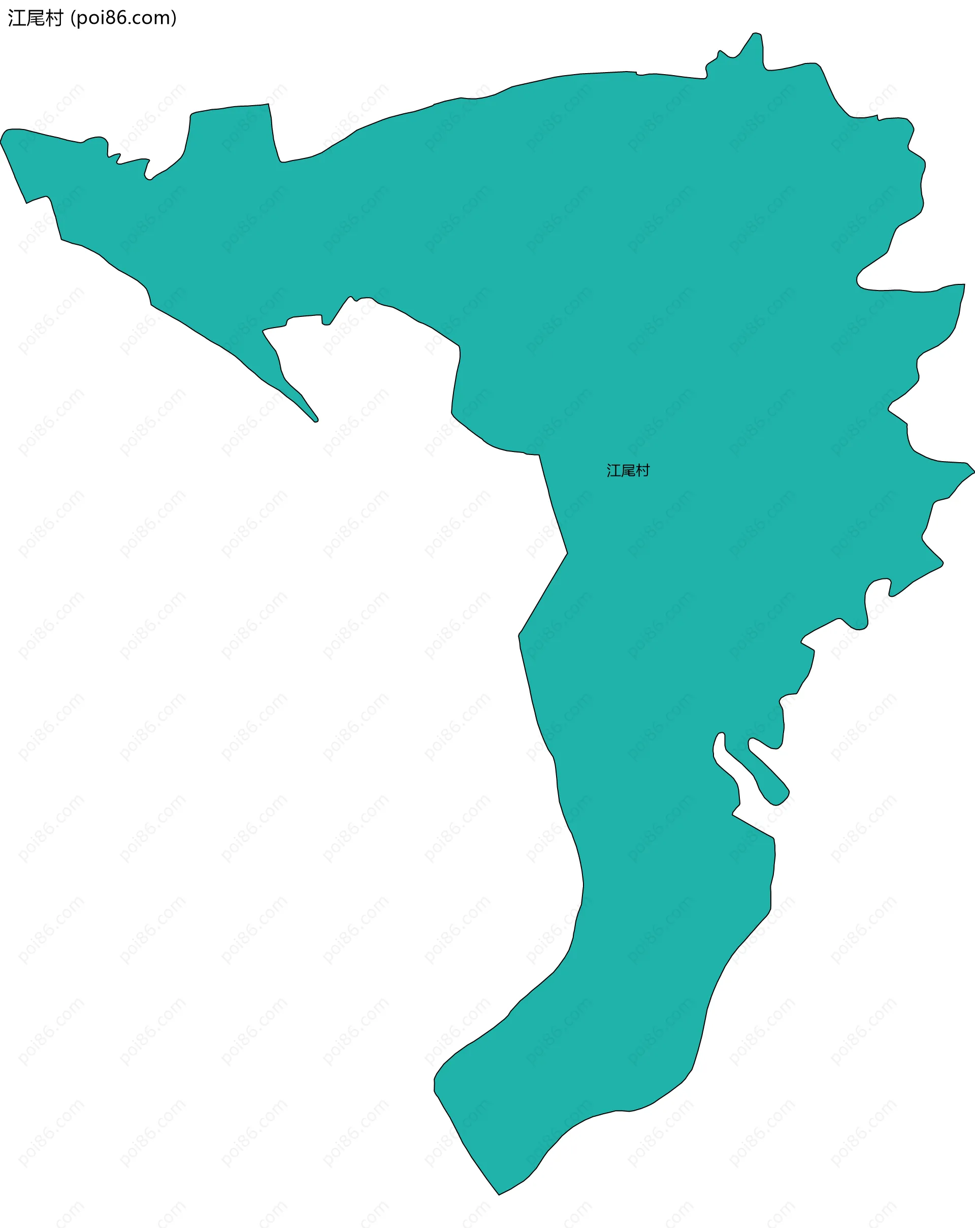 江尾村边界地图