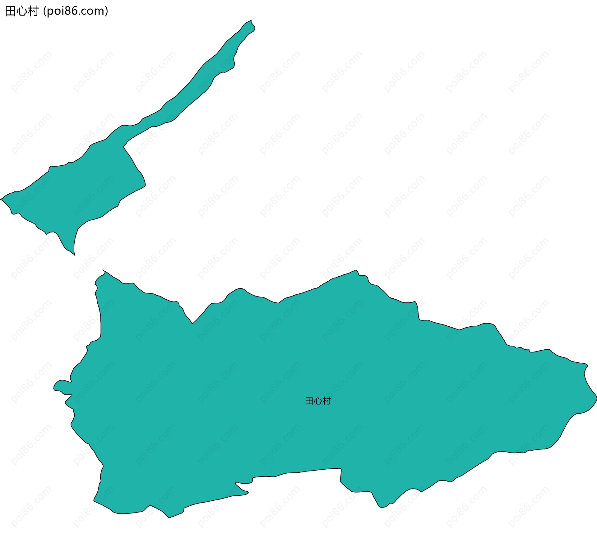 田心村边界地图