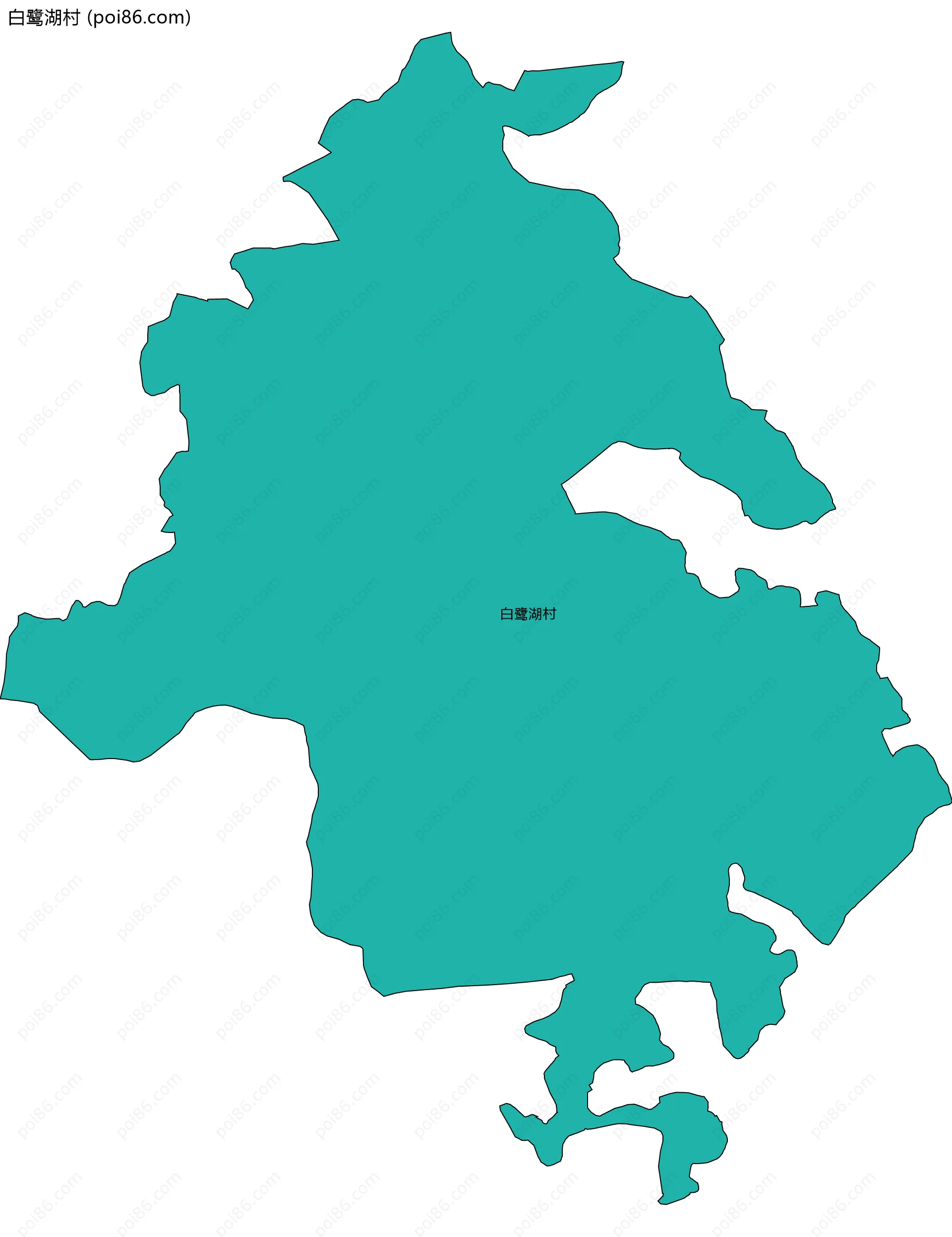 白鹭湖村边界地图