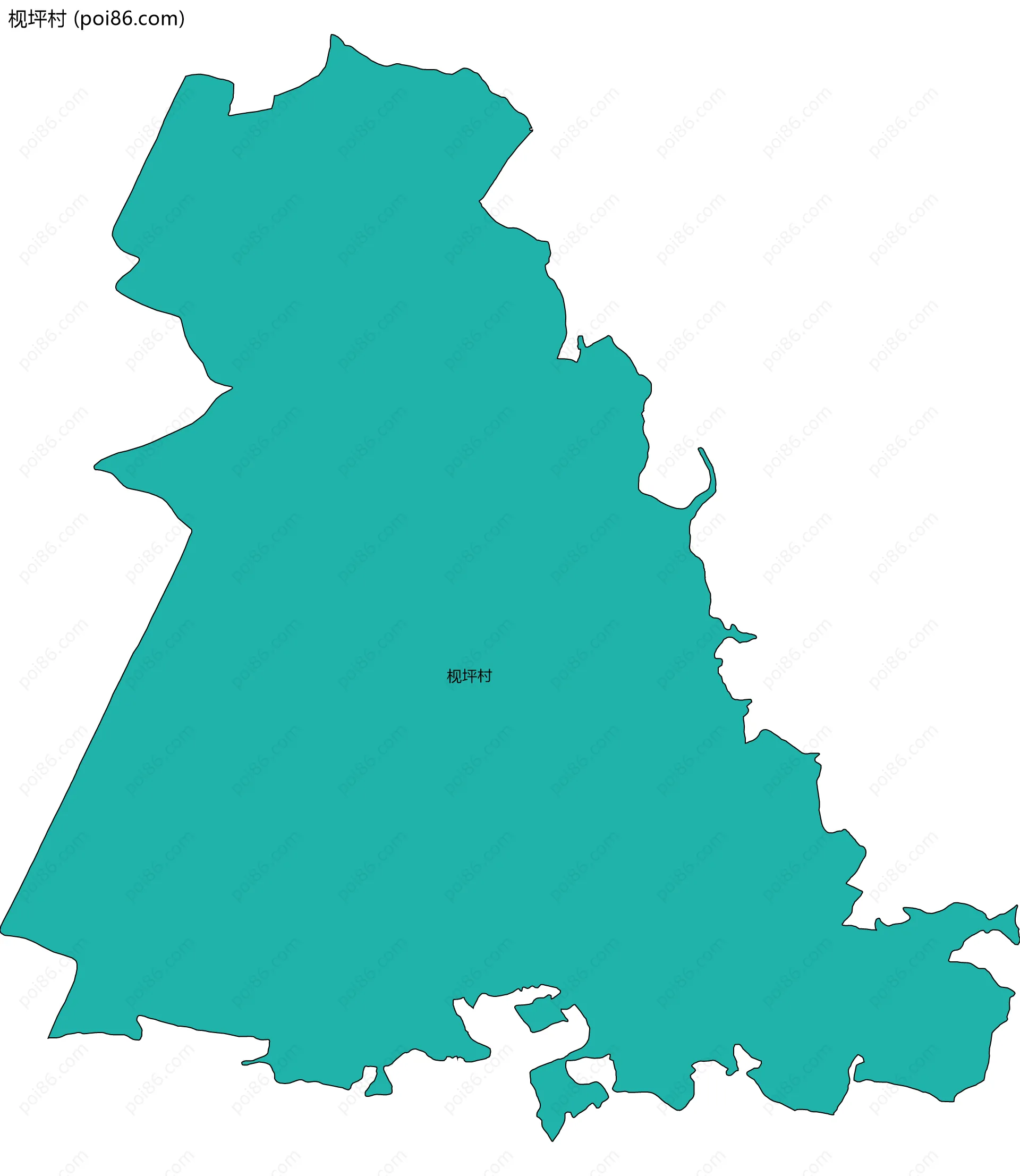 枧坪村边界地图