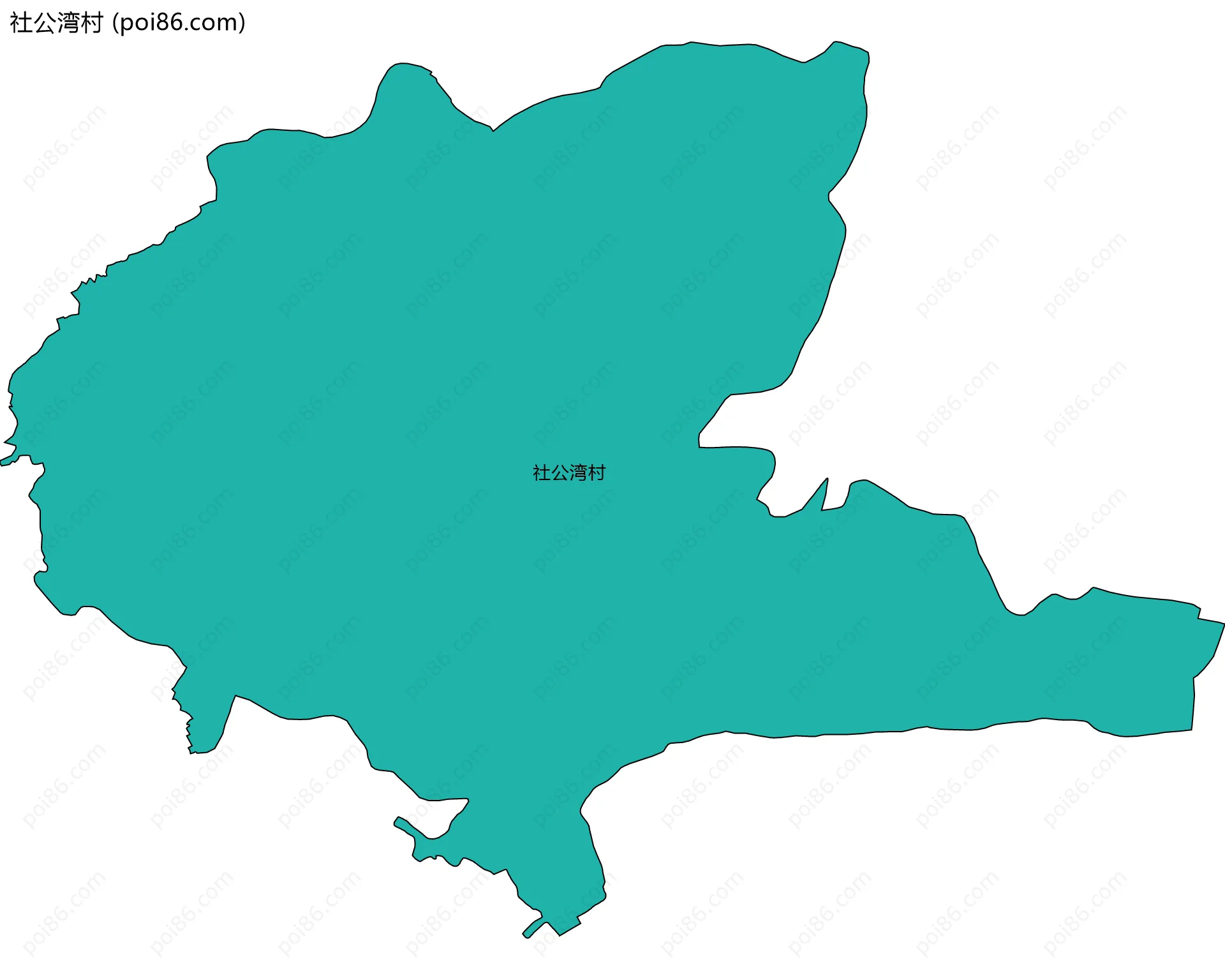 社公湾村边界地图