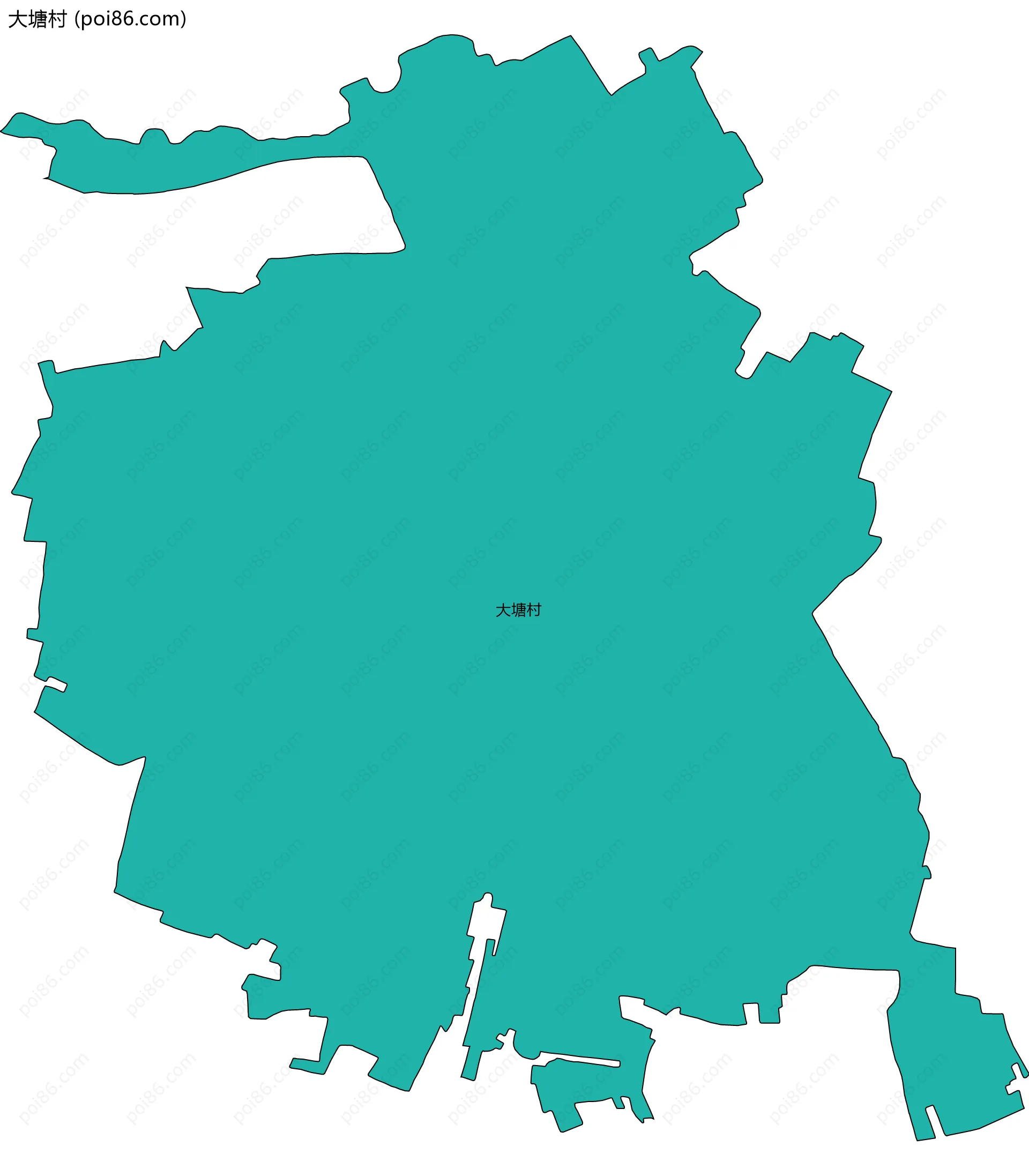 大塘村边界地图