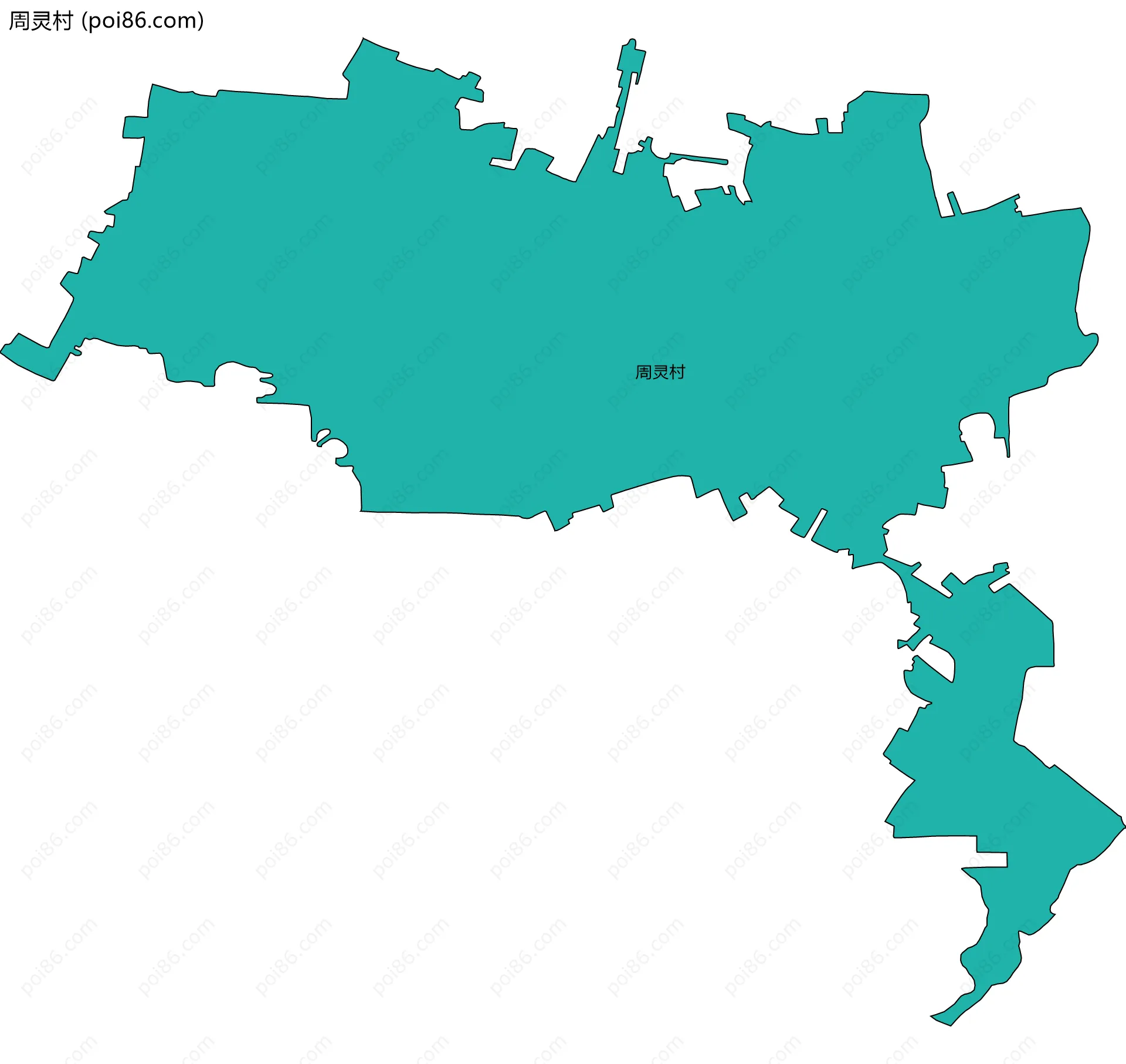 周灵村边界地图