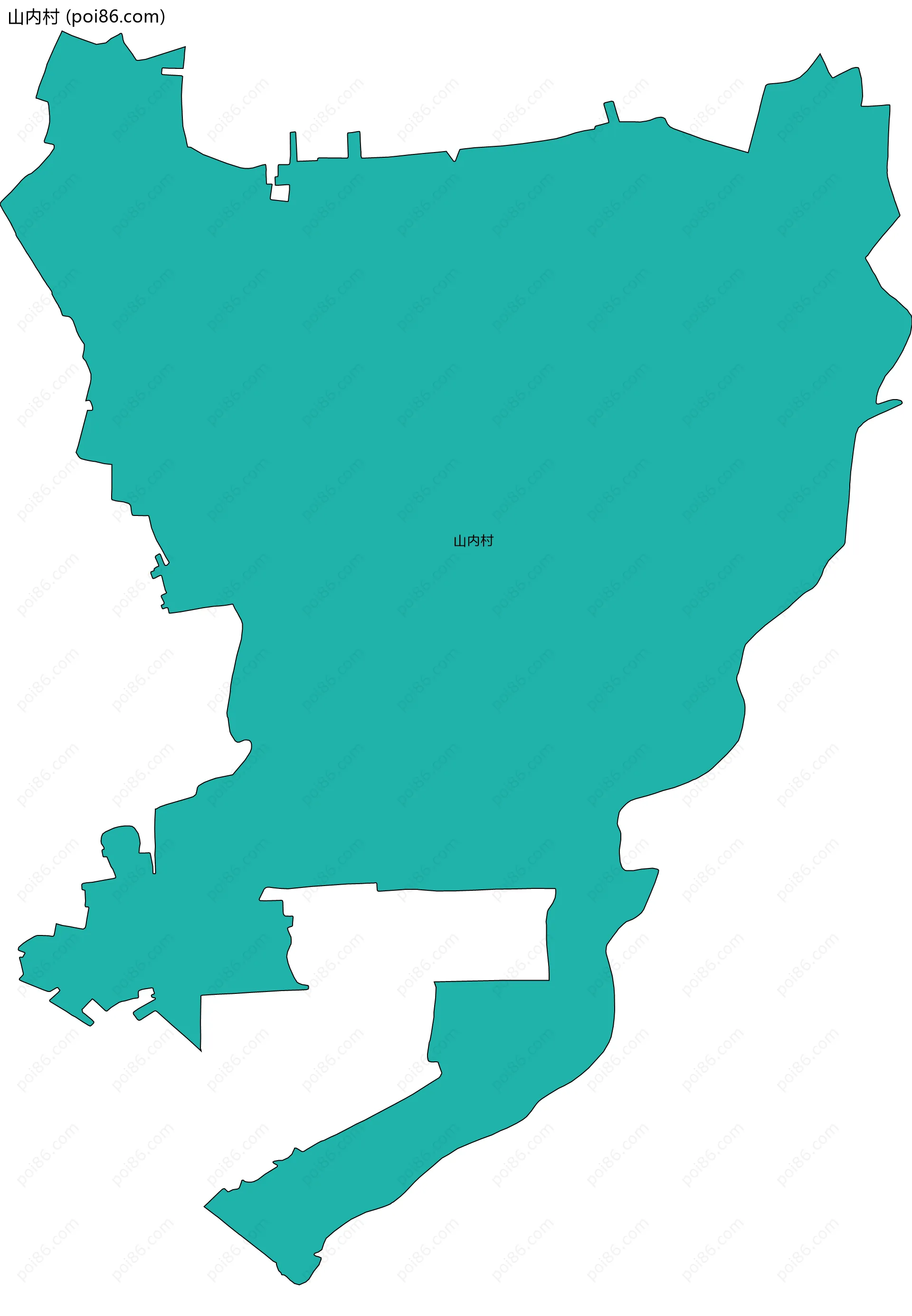 山内村边界地图