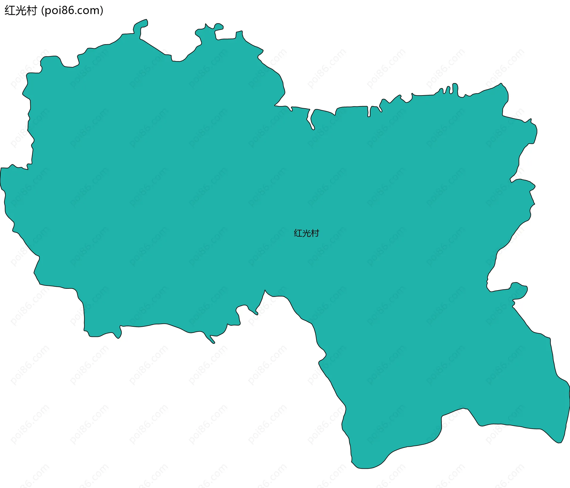 红光村边界地图