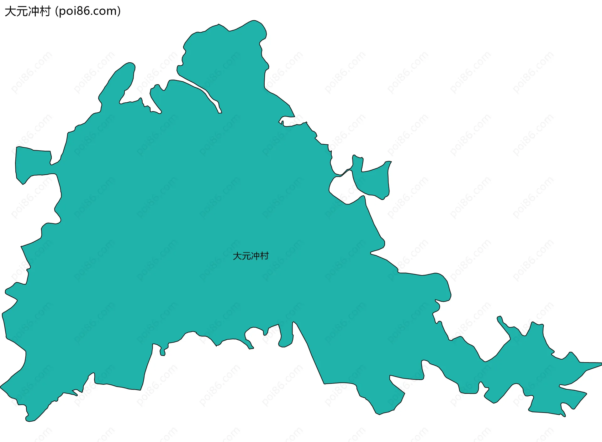 大元冲村边界地图