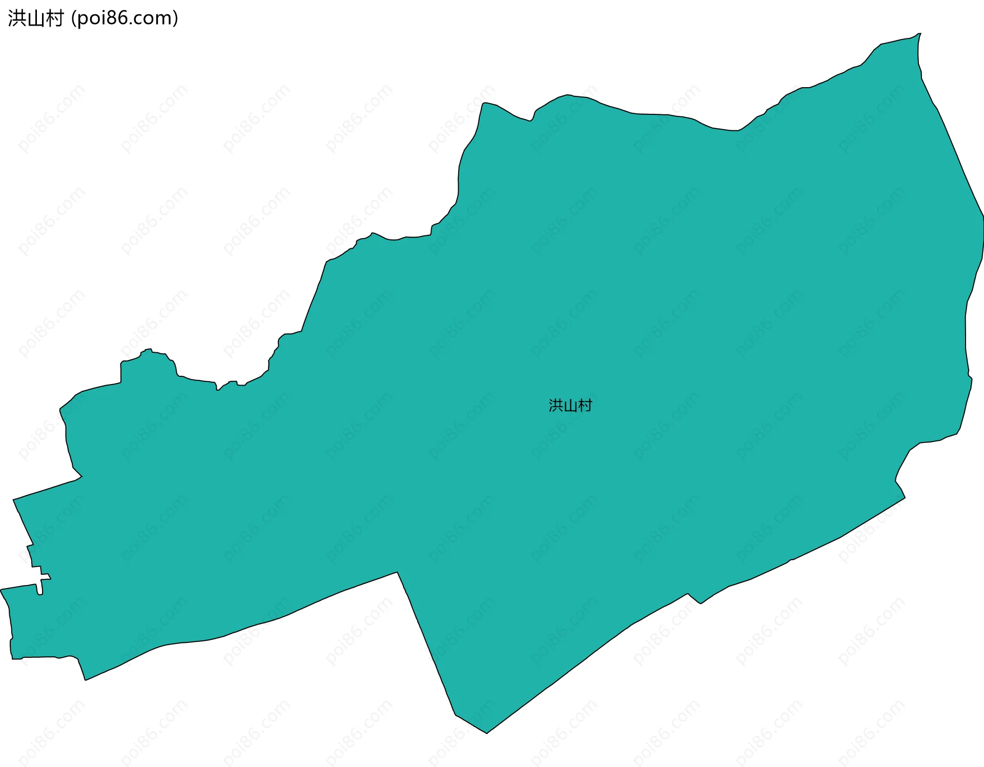 洪山村边界地图
