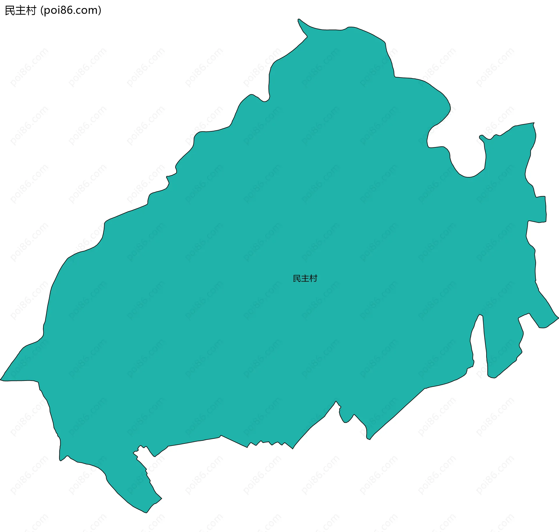 民主村边界地图