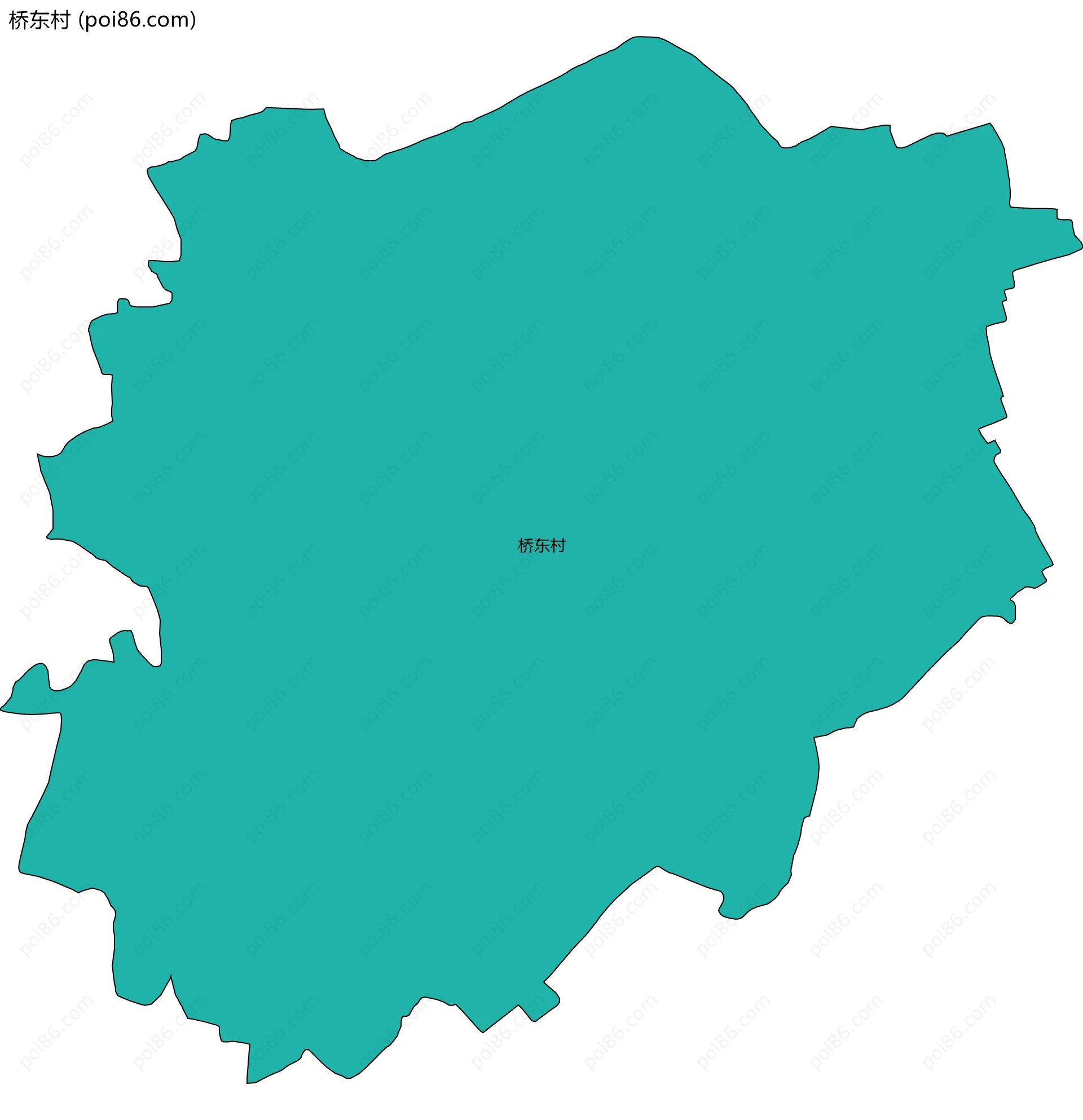 桥东村边界地图