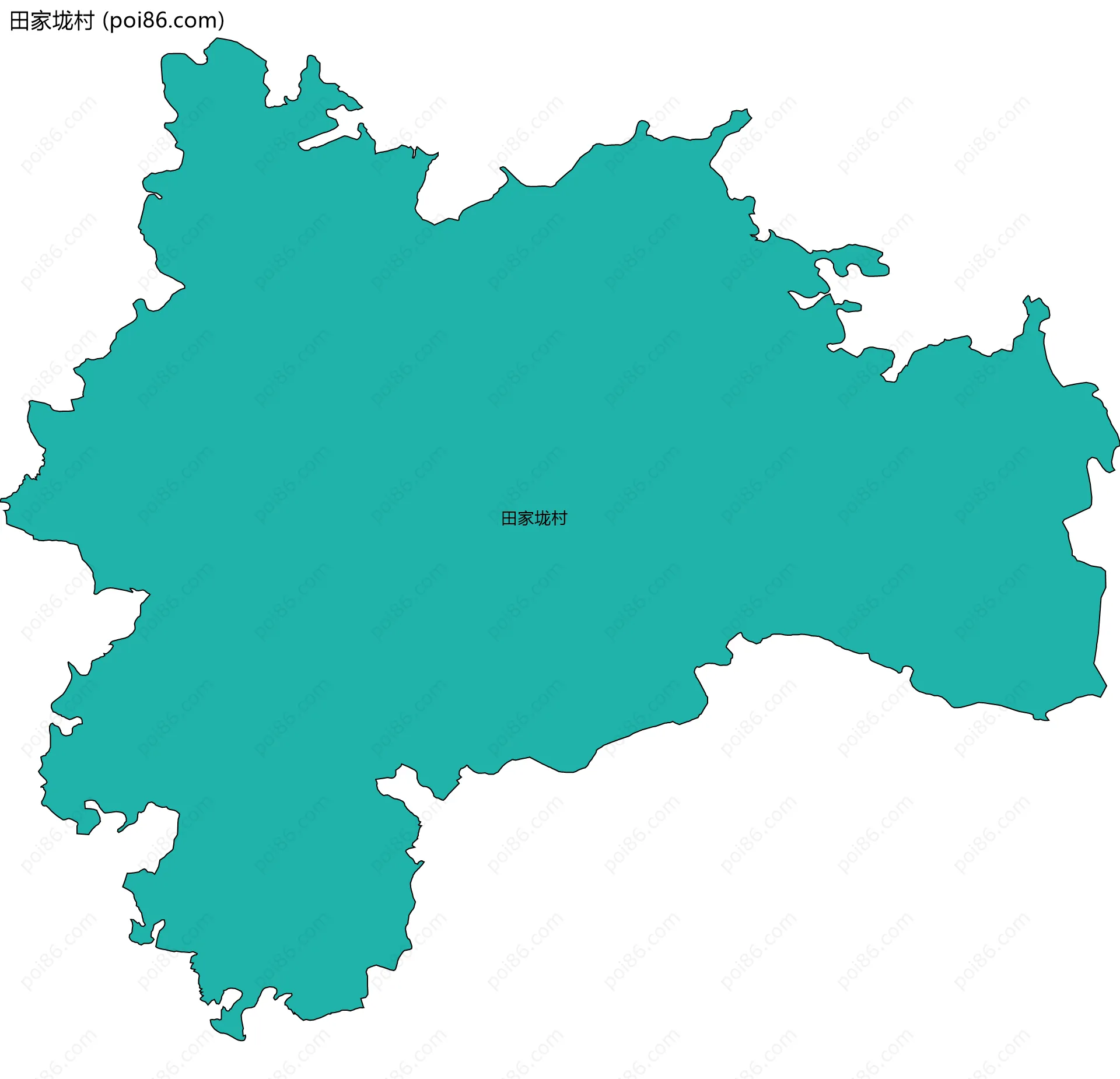 田家垅村边界地图